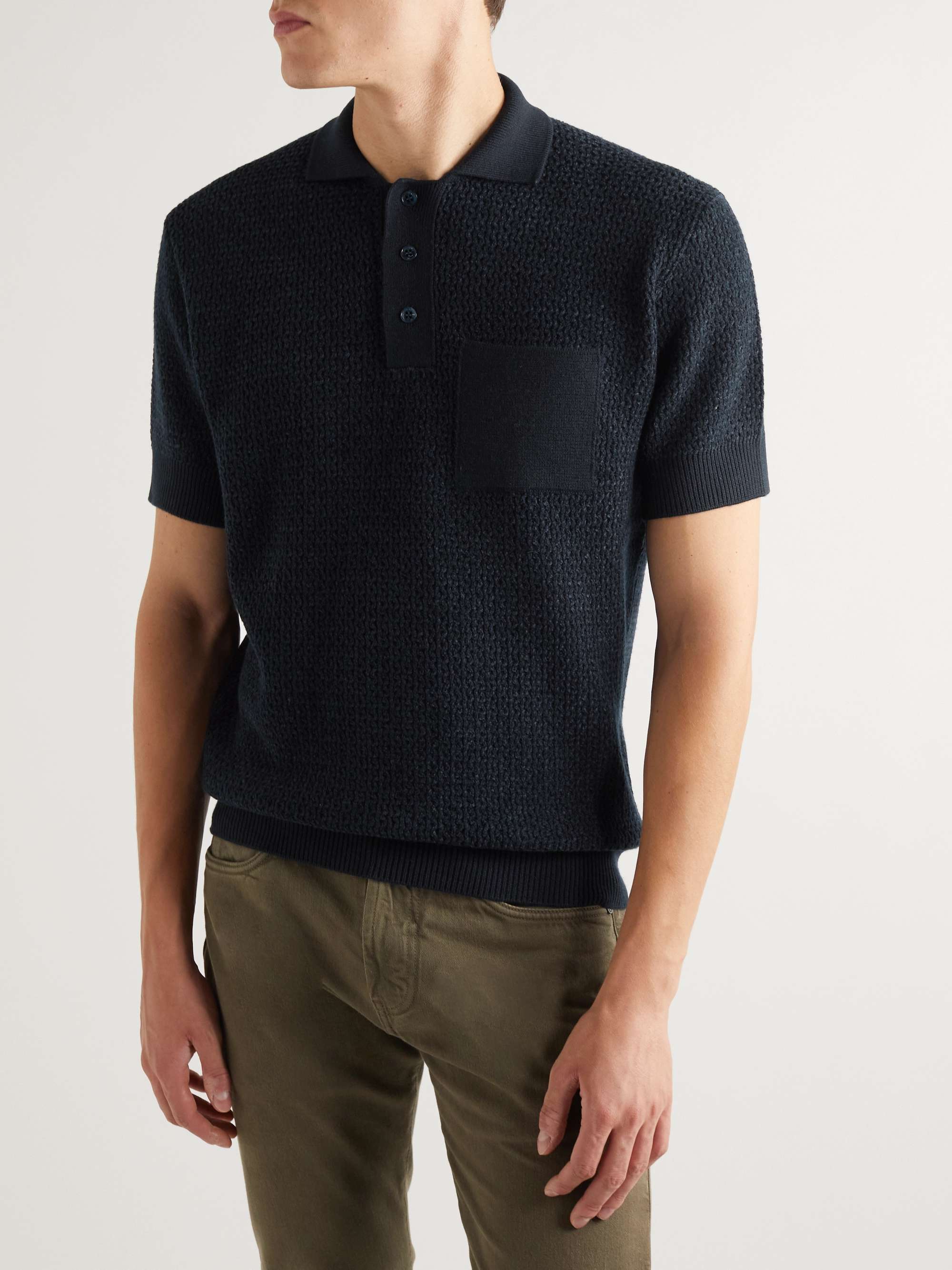 LORO PIANA Slim-Fit Cashmere and Silk-Blend Chenille Polo Shirt