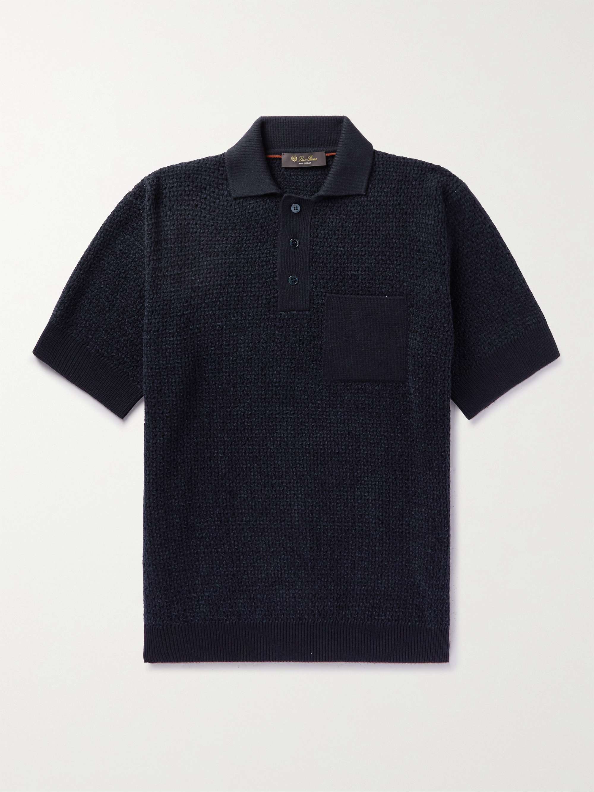 LORO PIANA Slim-Fit Cashmere and Silk-Blend Chenille Polo Shirt