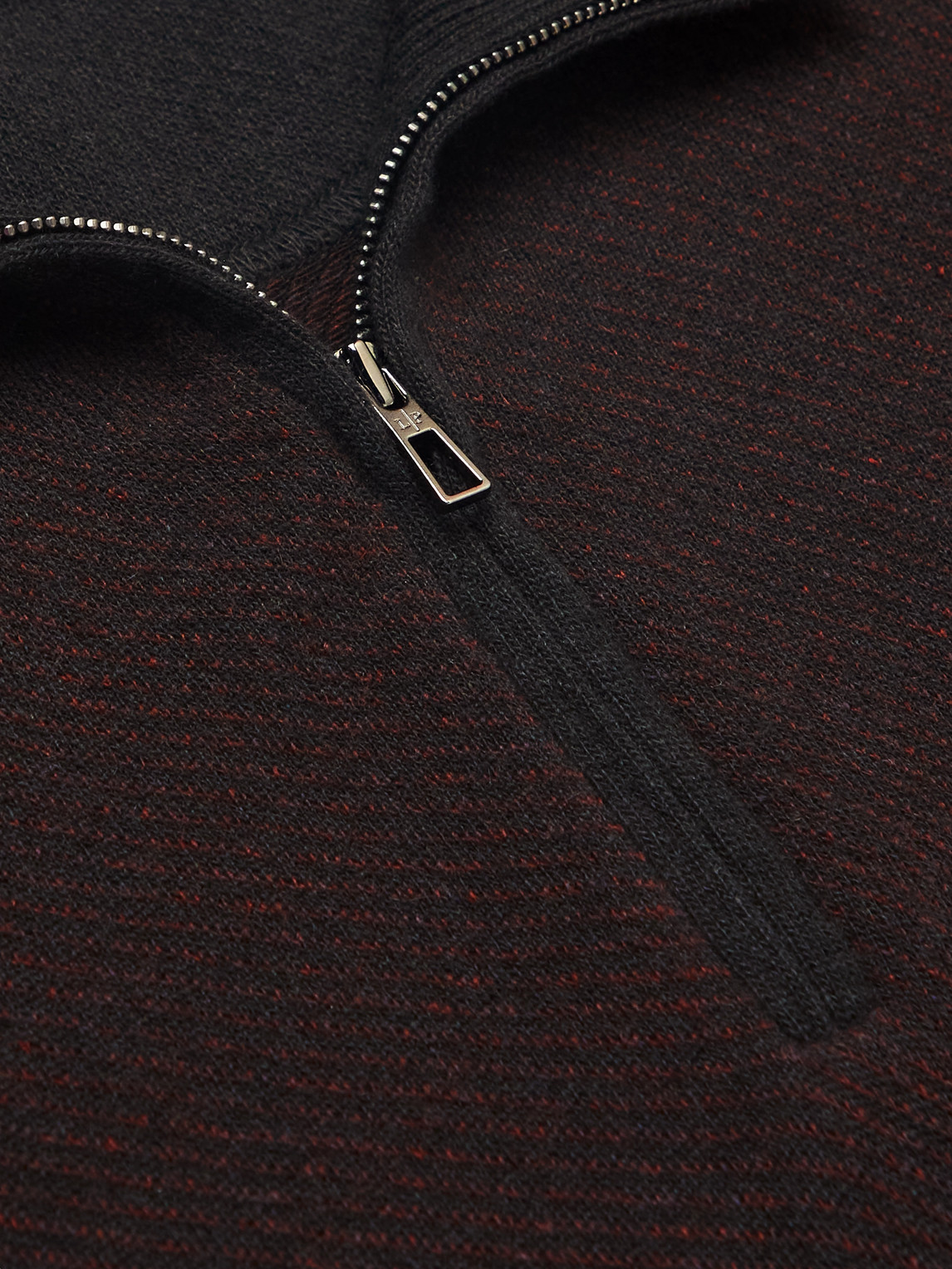 Shop Loro Piana Roadster Slim-fit Striped Cashmere Half-zip Sweater In Brown
