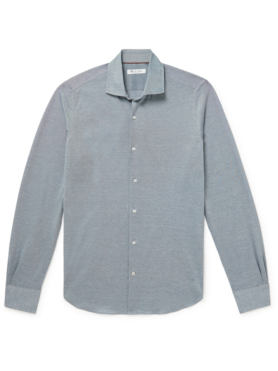 Loro Piana Andrew Cotton Oxford Shirt In Blue