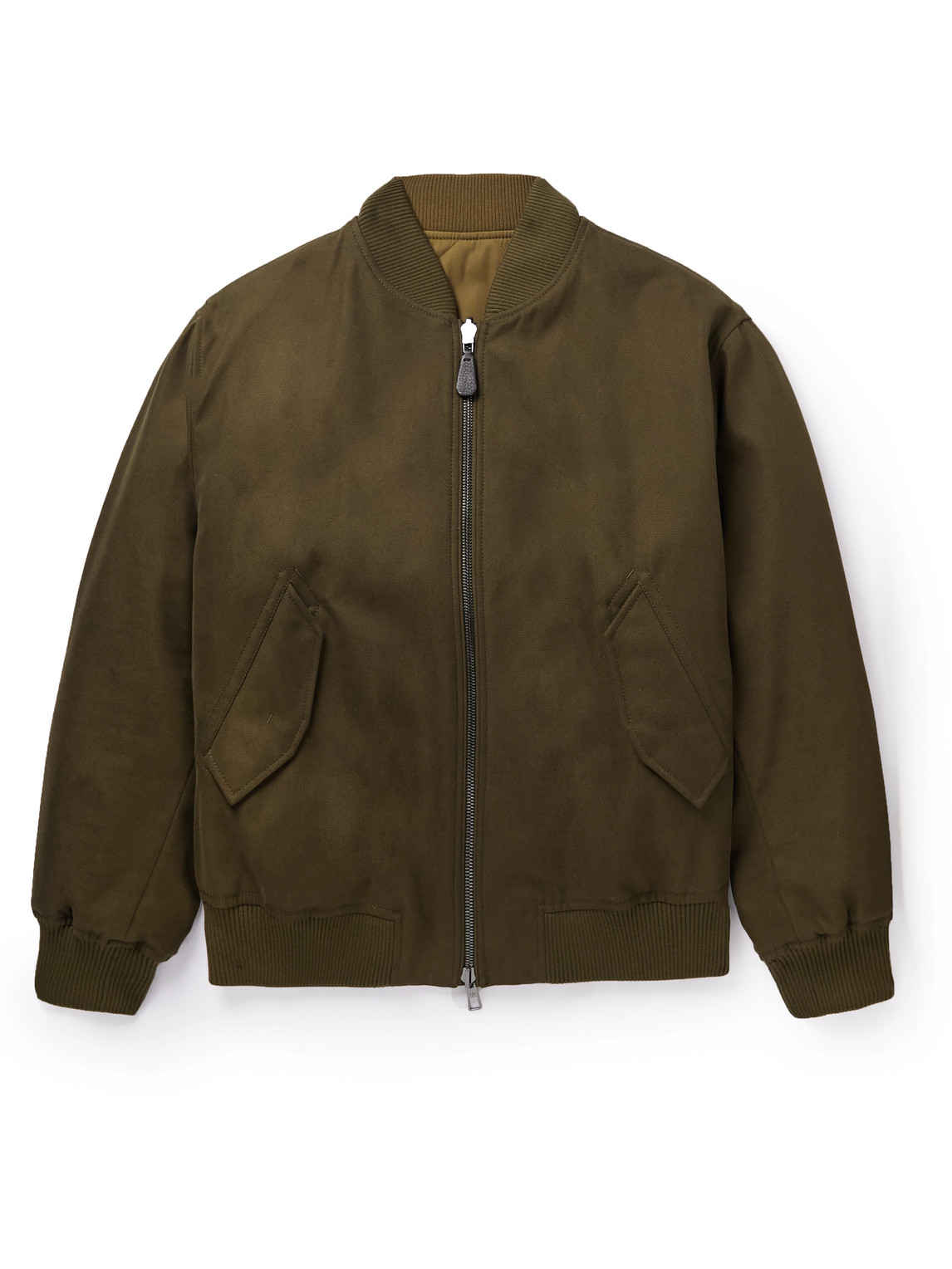 Loro Piana Thule Virgin Wool-blend Gabardine Bomber Jacket In Green