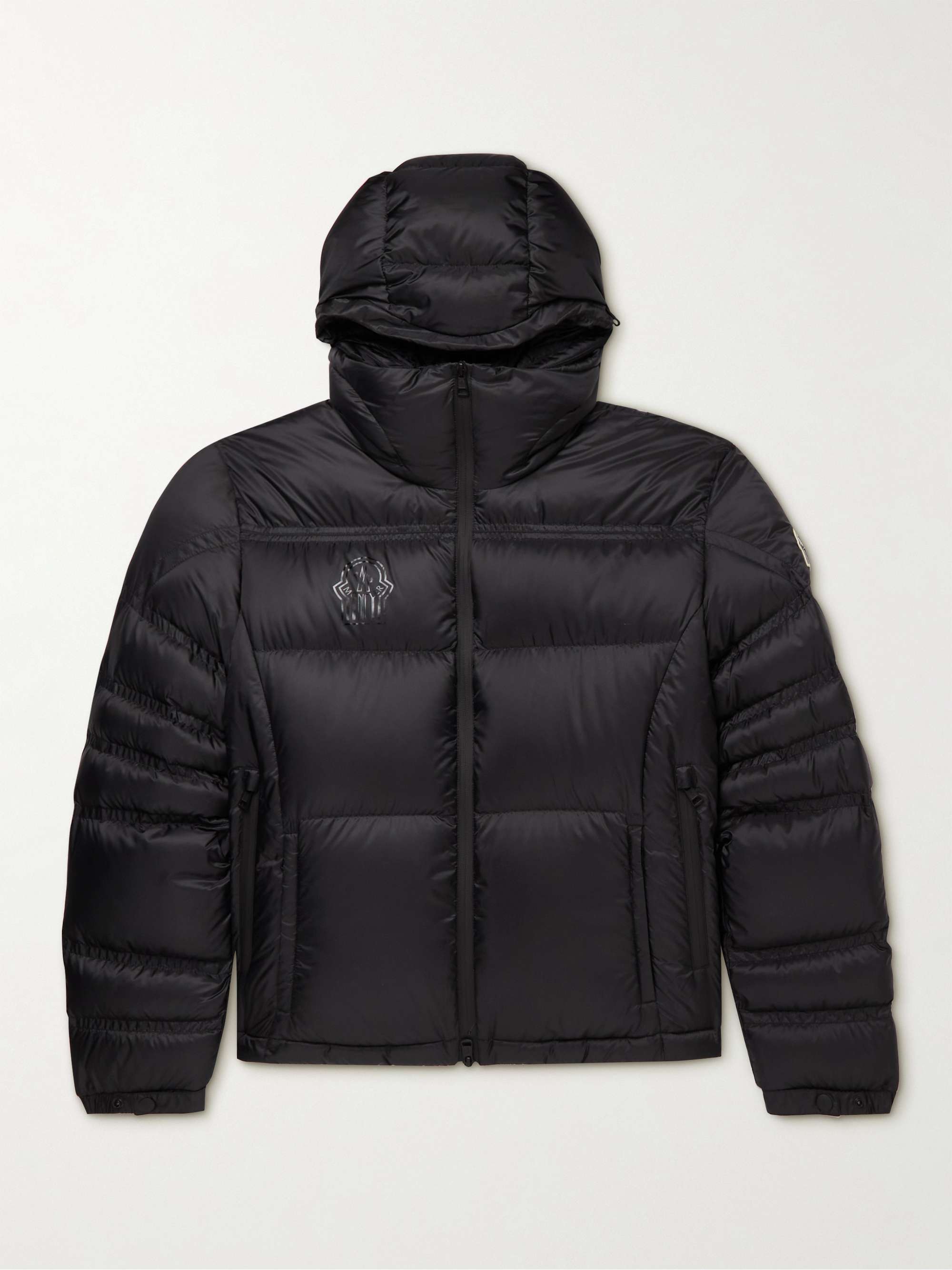 Quilted Embroidered Cotton-Canvas Down Jacket