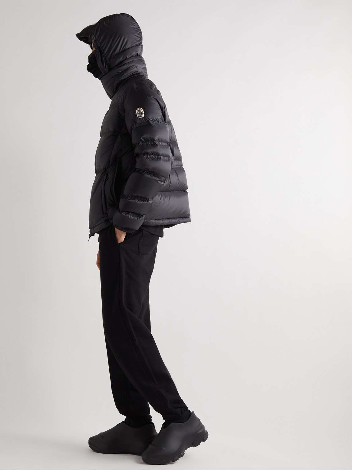 Shop Moncler Genius Gentle Monster Logo-print Quilted Shell Down Hooded Jacket In Black