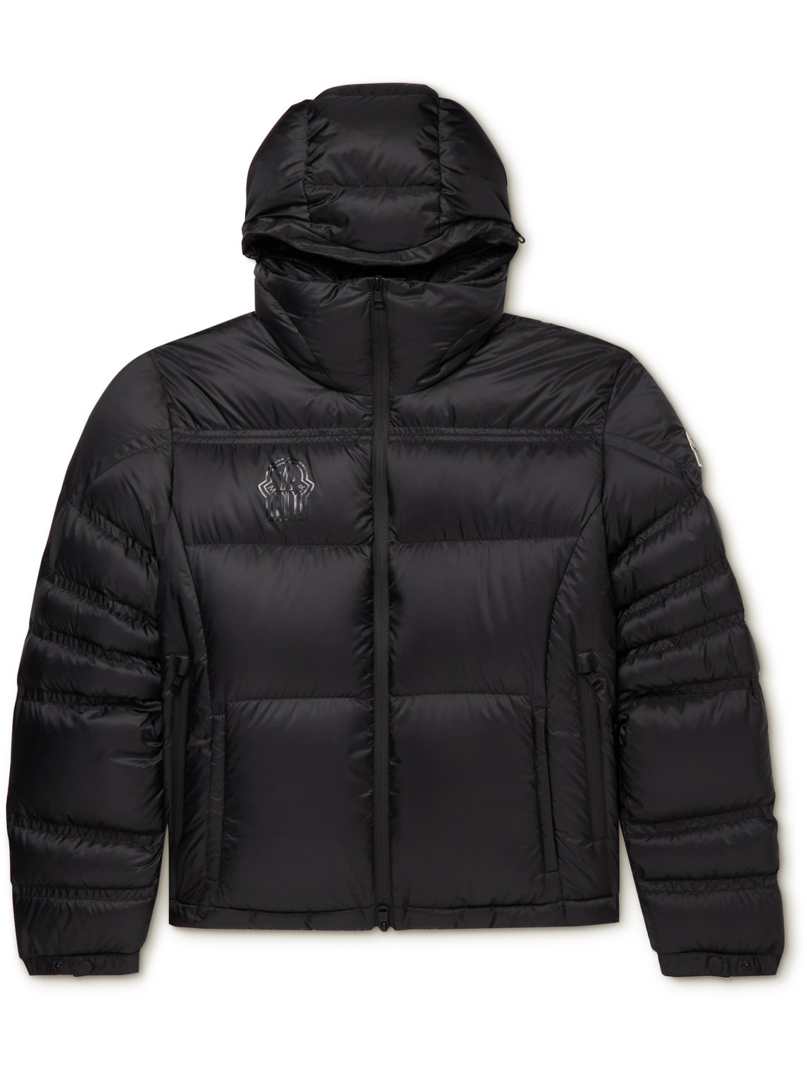 Shop Moncler Genius Gentle Monster Logo-print Quilted Shell Down Hooded Jacket In Black