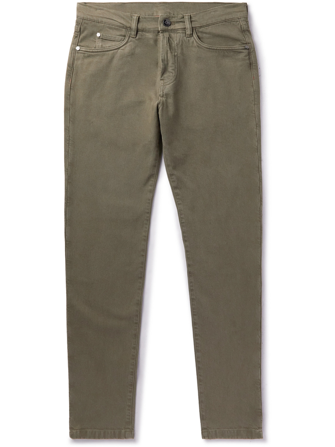 Loro Piana Slim-fit Garment-dyed Jeans In Green