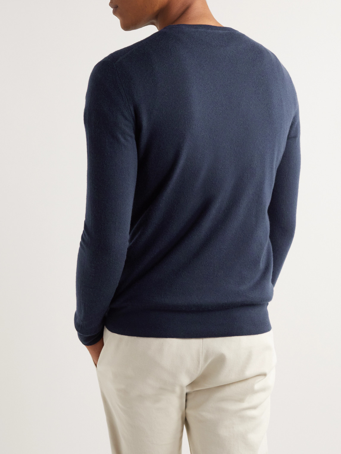 Shop Loro Piana Slim-fit Baby Cashmere Sweater In Blue