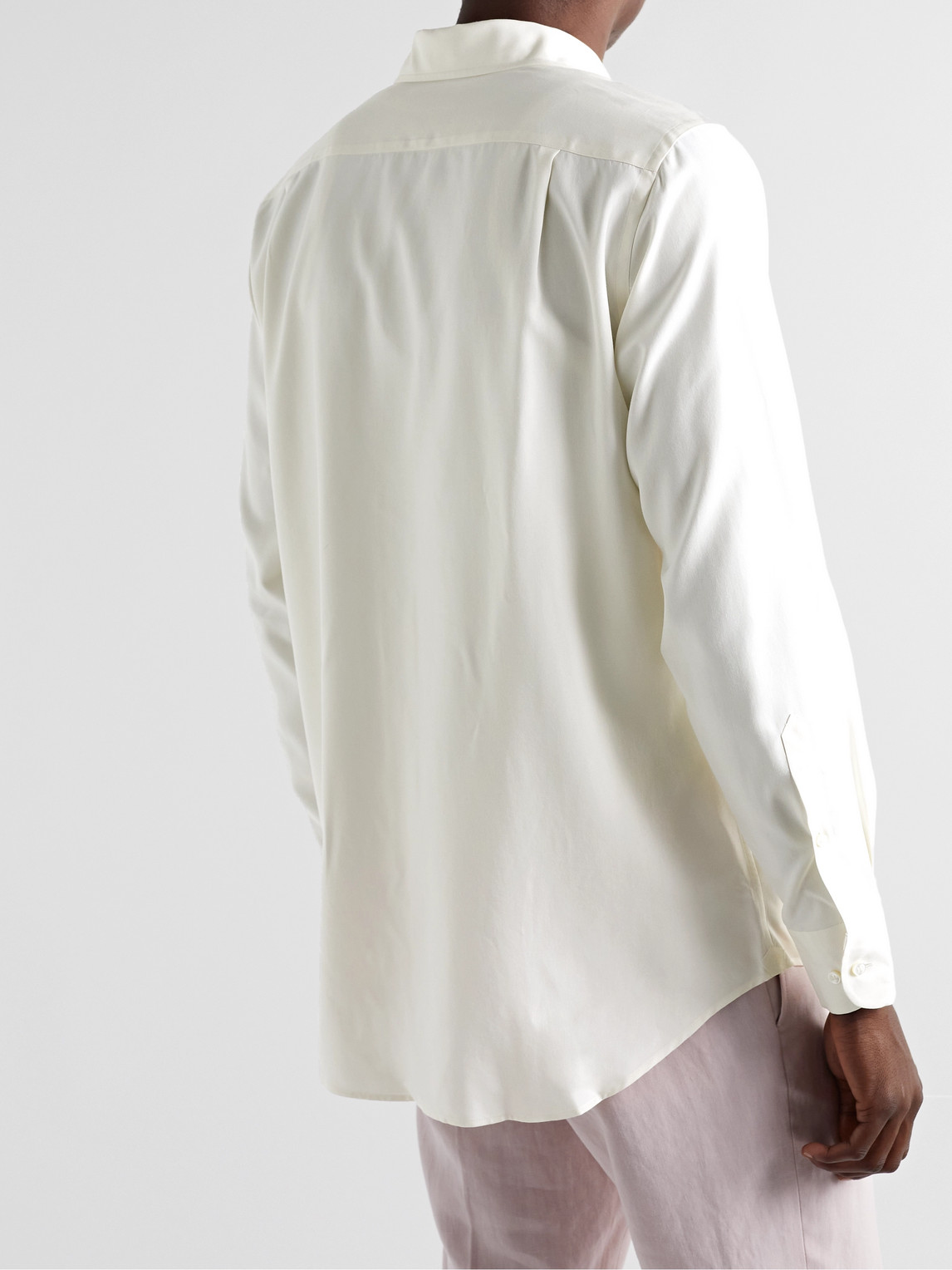 Loro Piana Andre Silk Shirt In Neutrals