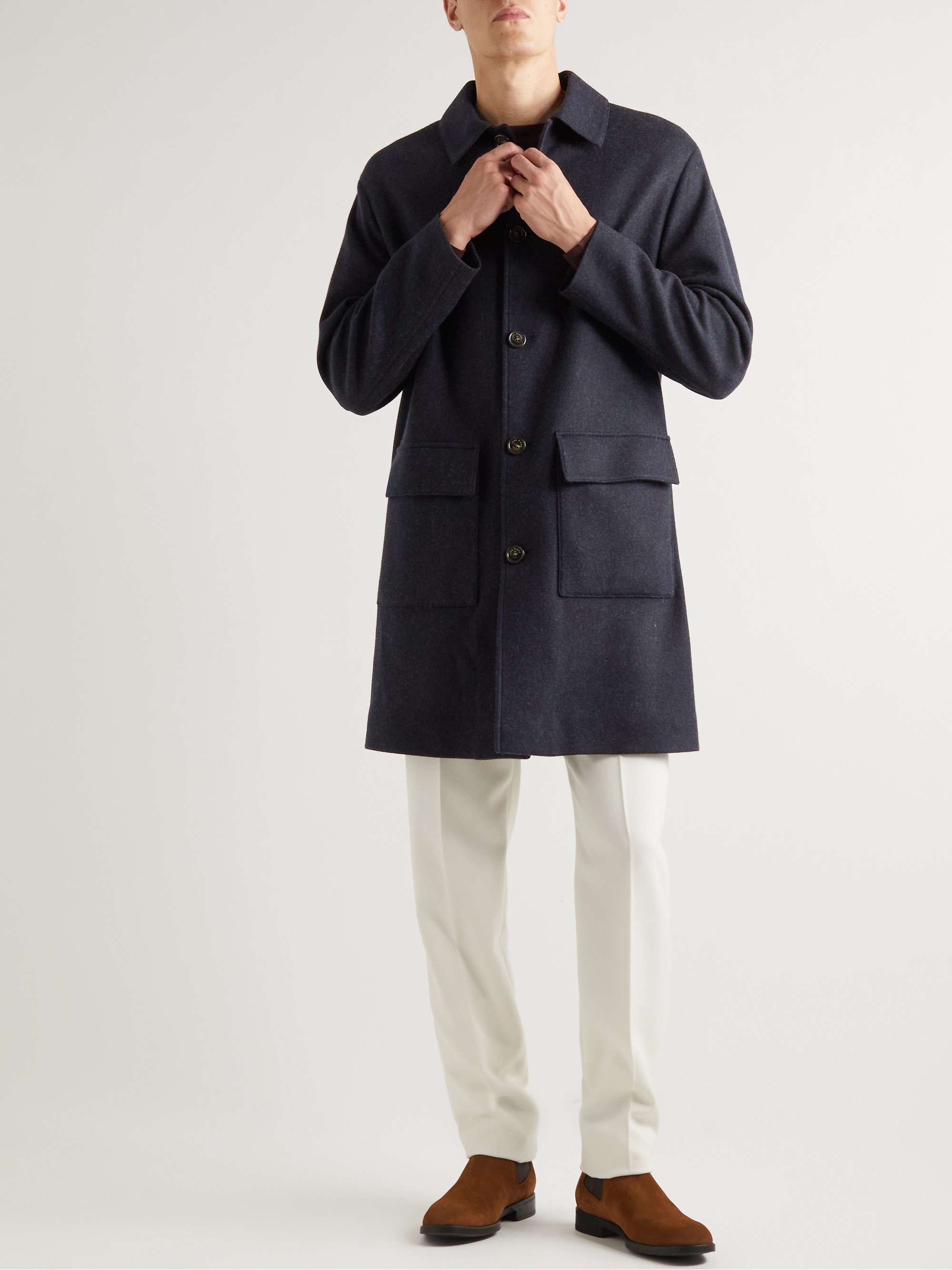 Double faced cashmere coat sale