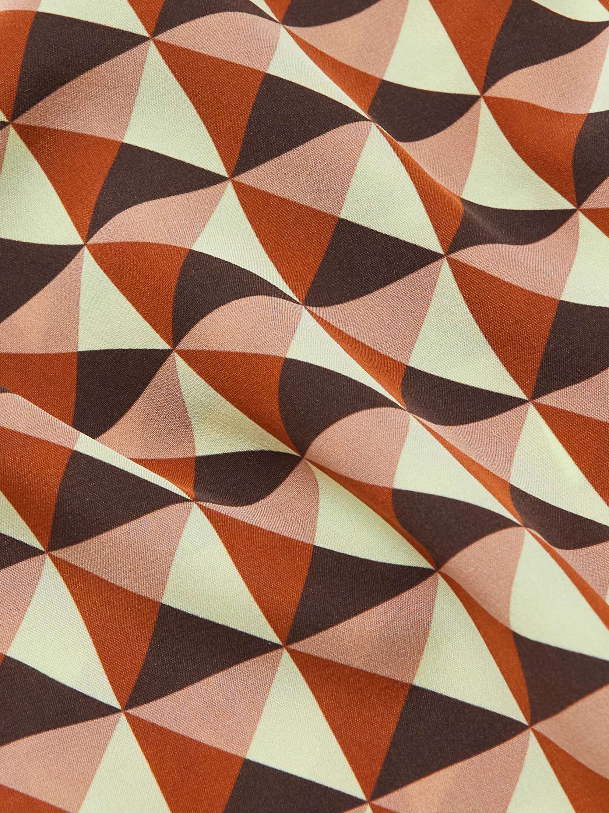 VALENTINO GARAVANI Camp-Collar Printed Silk-Satin Shirt