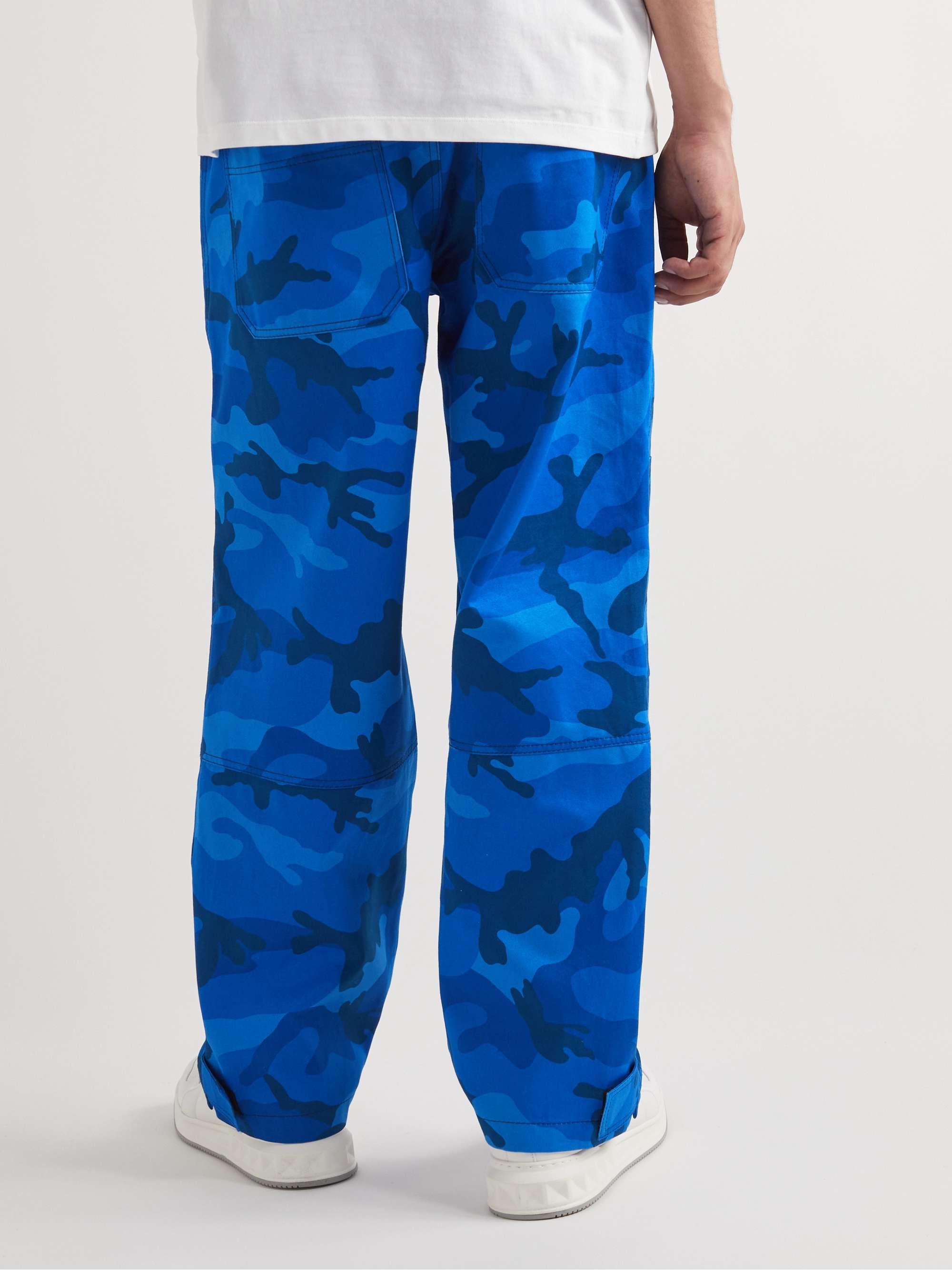 VALENTINO GARAVANI Wide-Leg Camouflage-Print Cotton-Twill Cargo Trousers