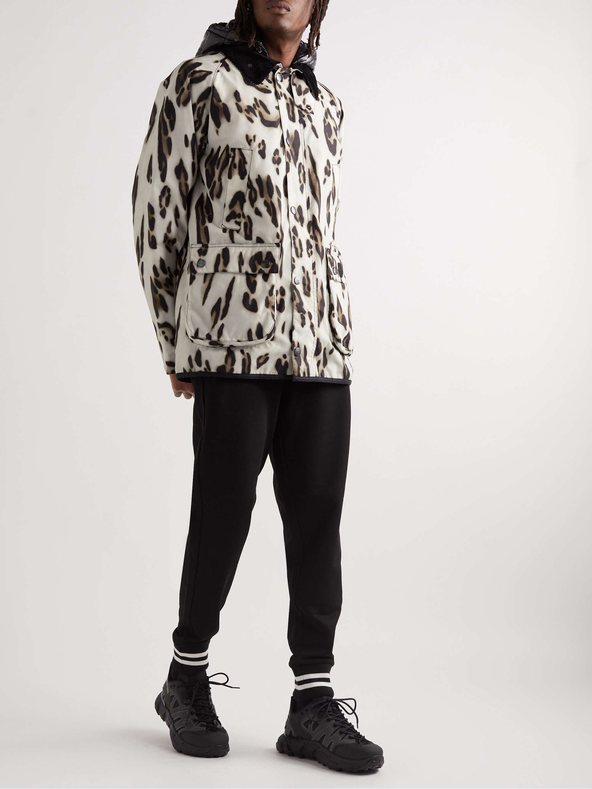 + Barbour 1952 Leopard-Print Shell Hooded Down Jacket