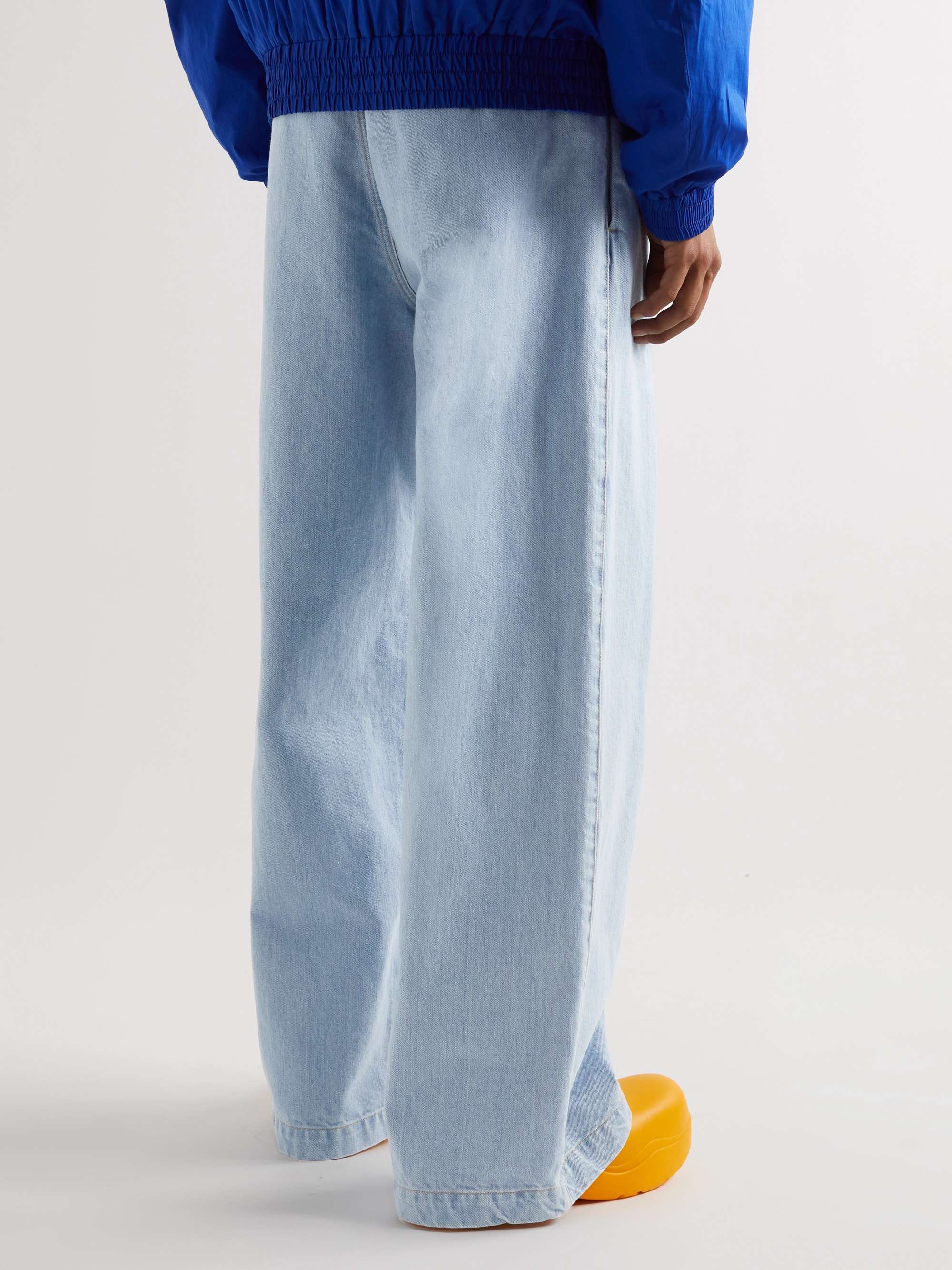 MONCLER GENIUS + JWA Wide-Leg Belted Denim Jeans