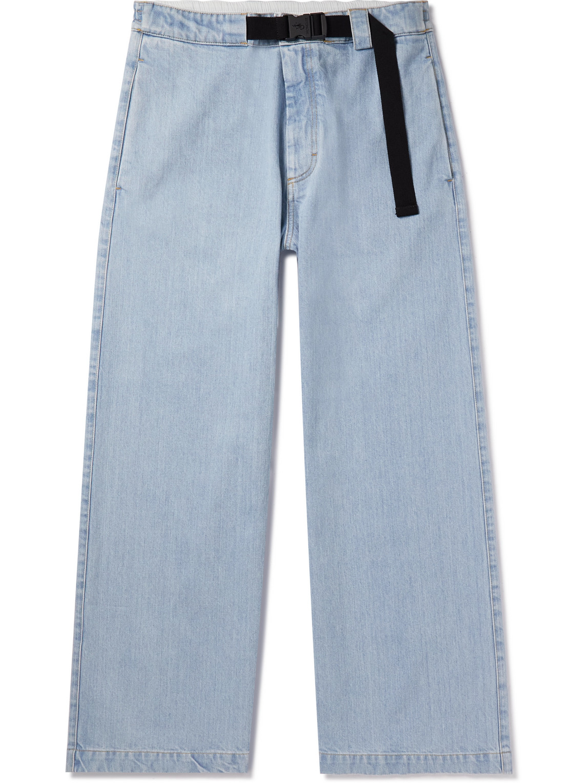 Shop Moncler Genius Jwa Wide-leg Belted Denim Jeans In Blue