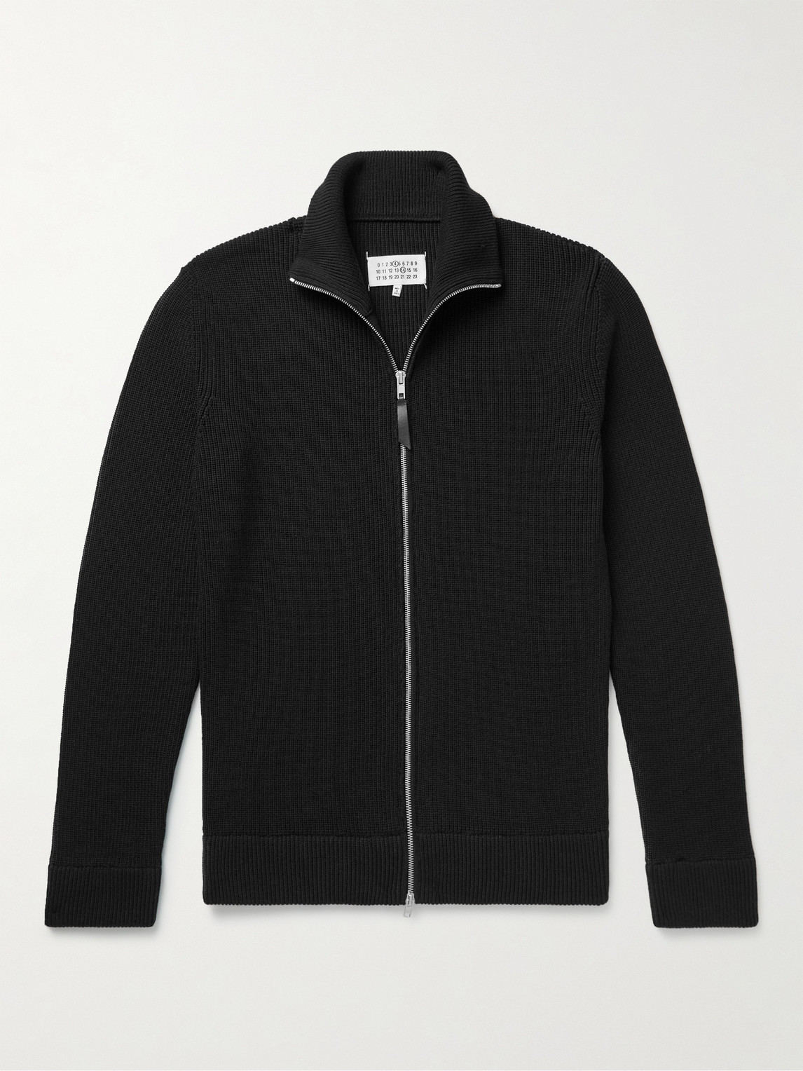 Ribbed Cotton And Wool-Blend Zip-Up Cardigan