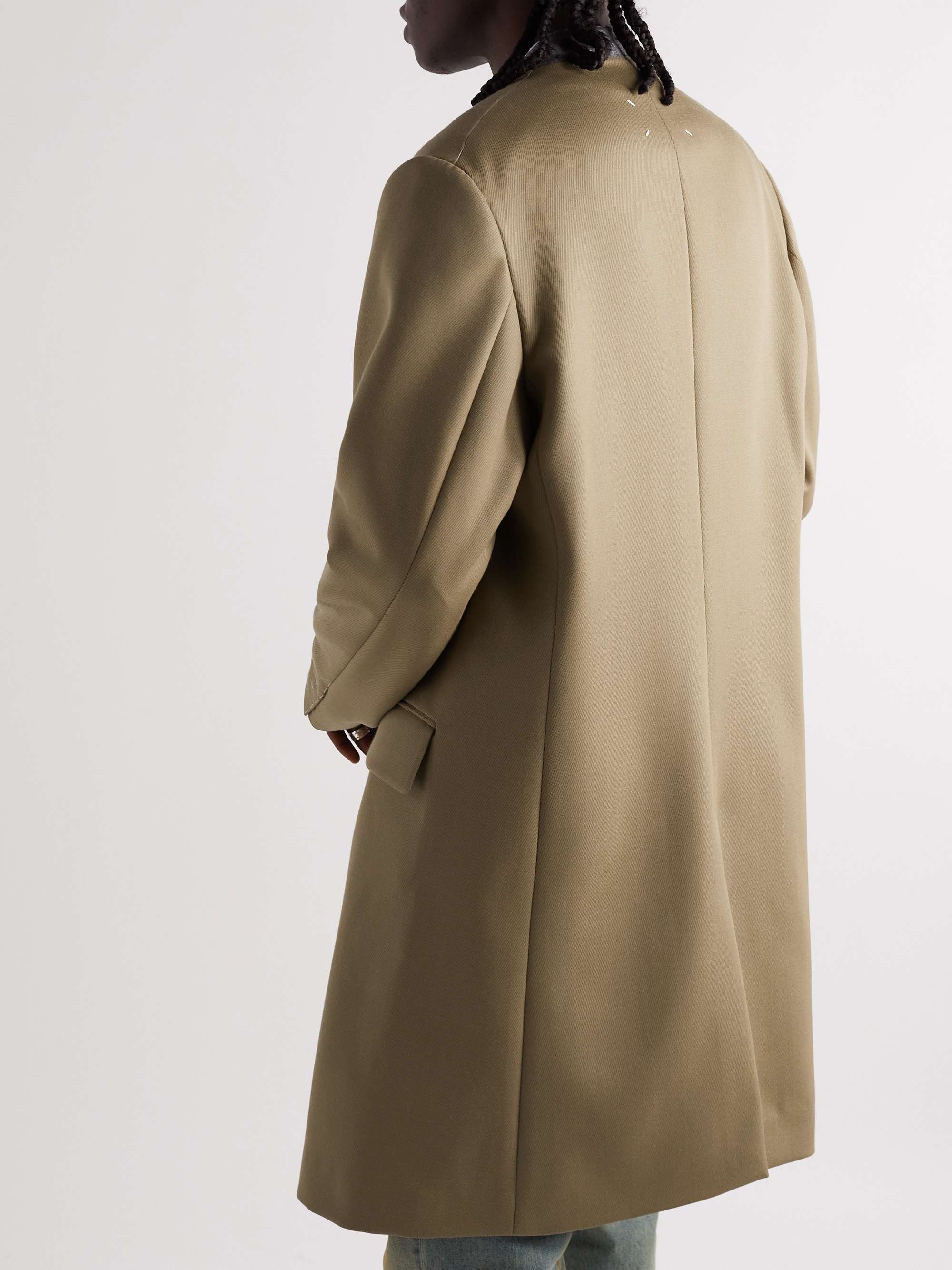 MAISON MARGIELA Felt-Trimmed Wool-Twill Coat for Men | MR PORTER