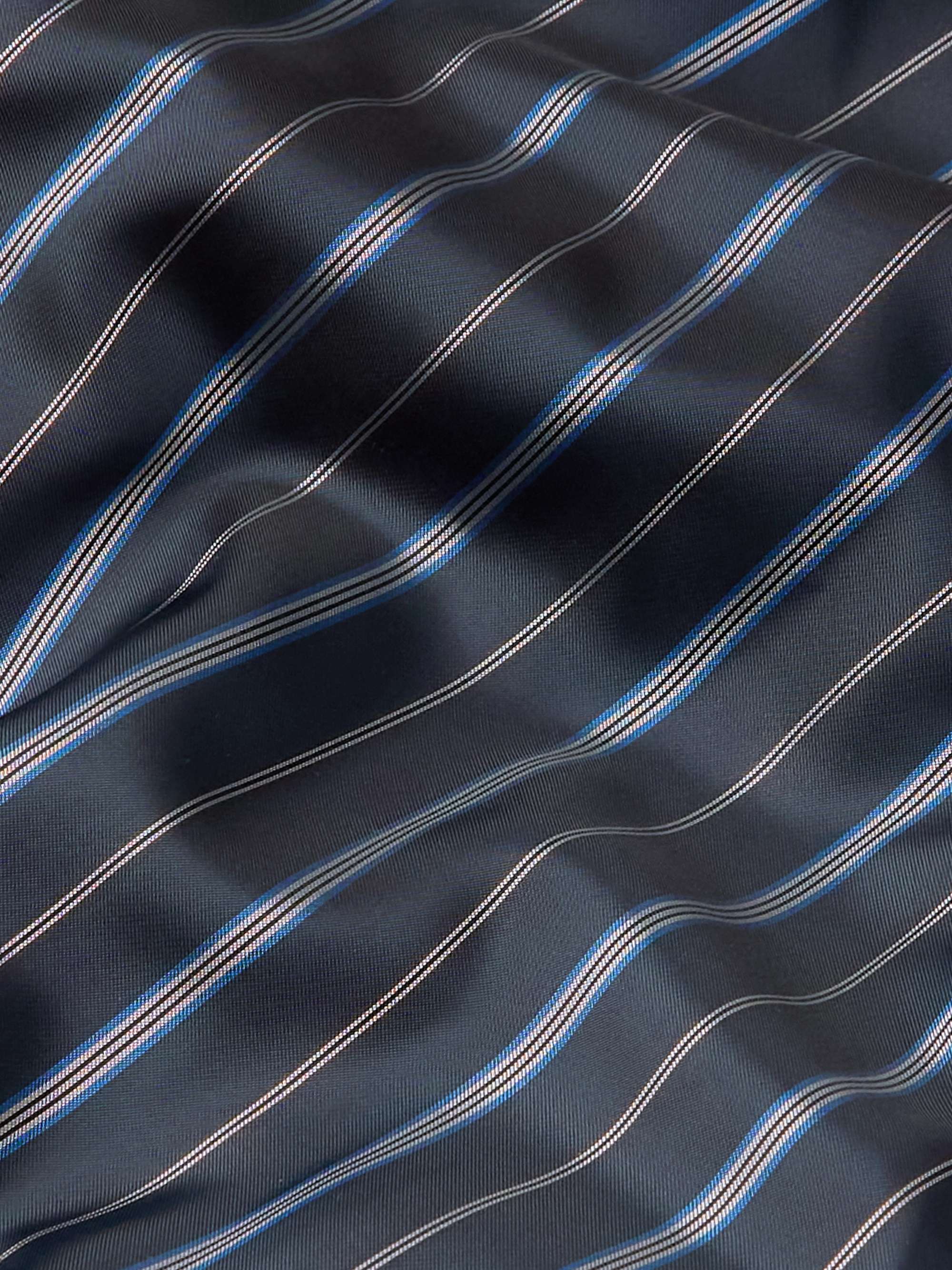 MAISON MARGIELA Oversized Padded Striped Matte-Satin Overshirt