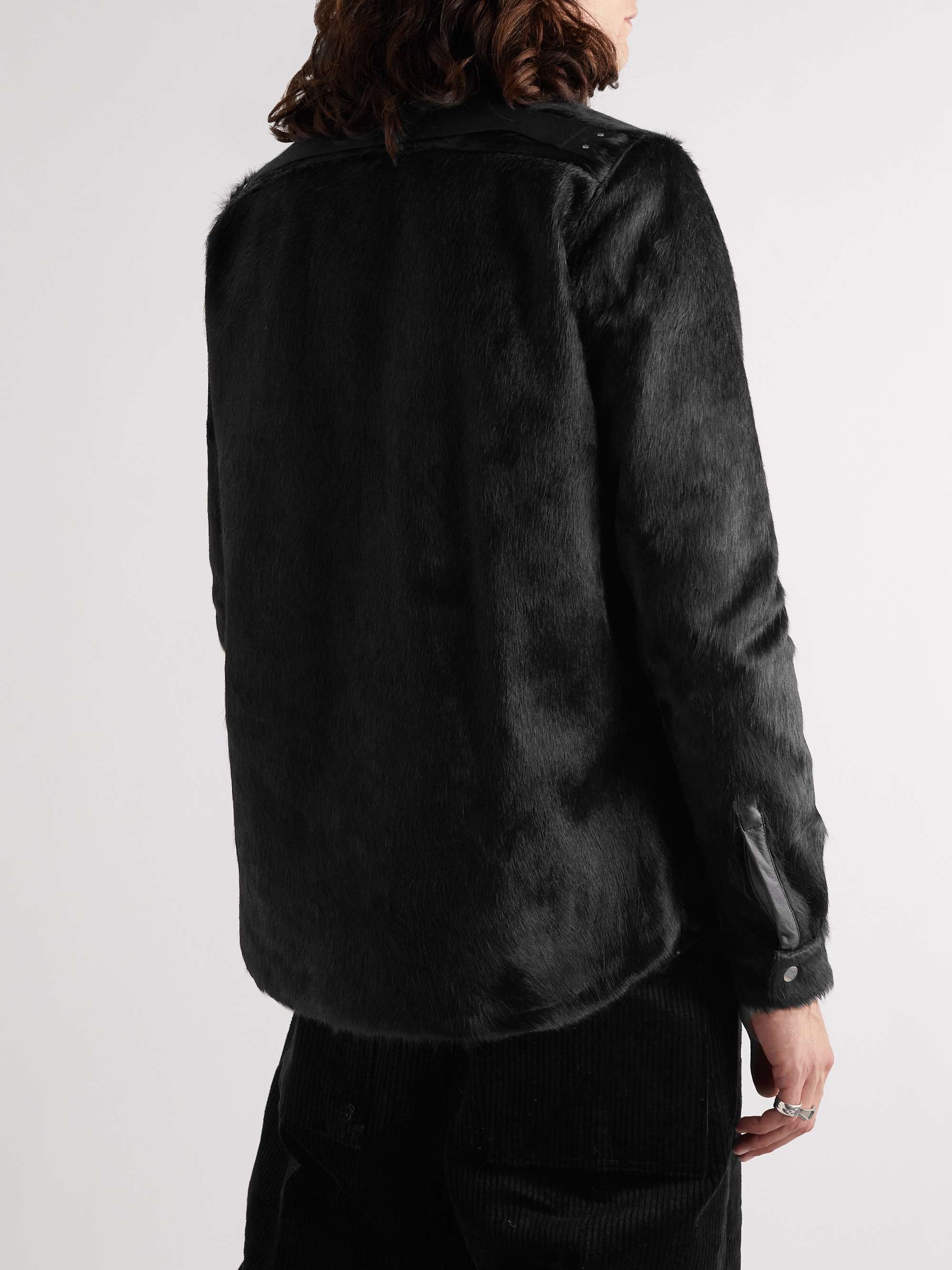 RICK OWENS Classic Collar Pony Hair Overshirt