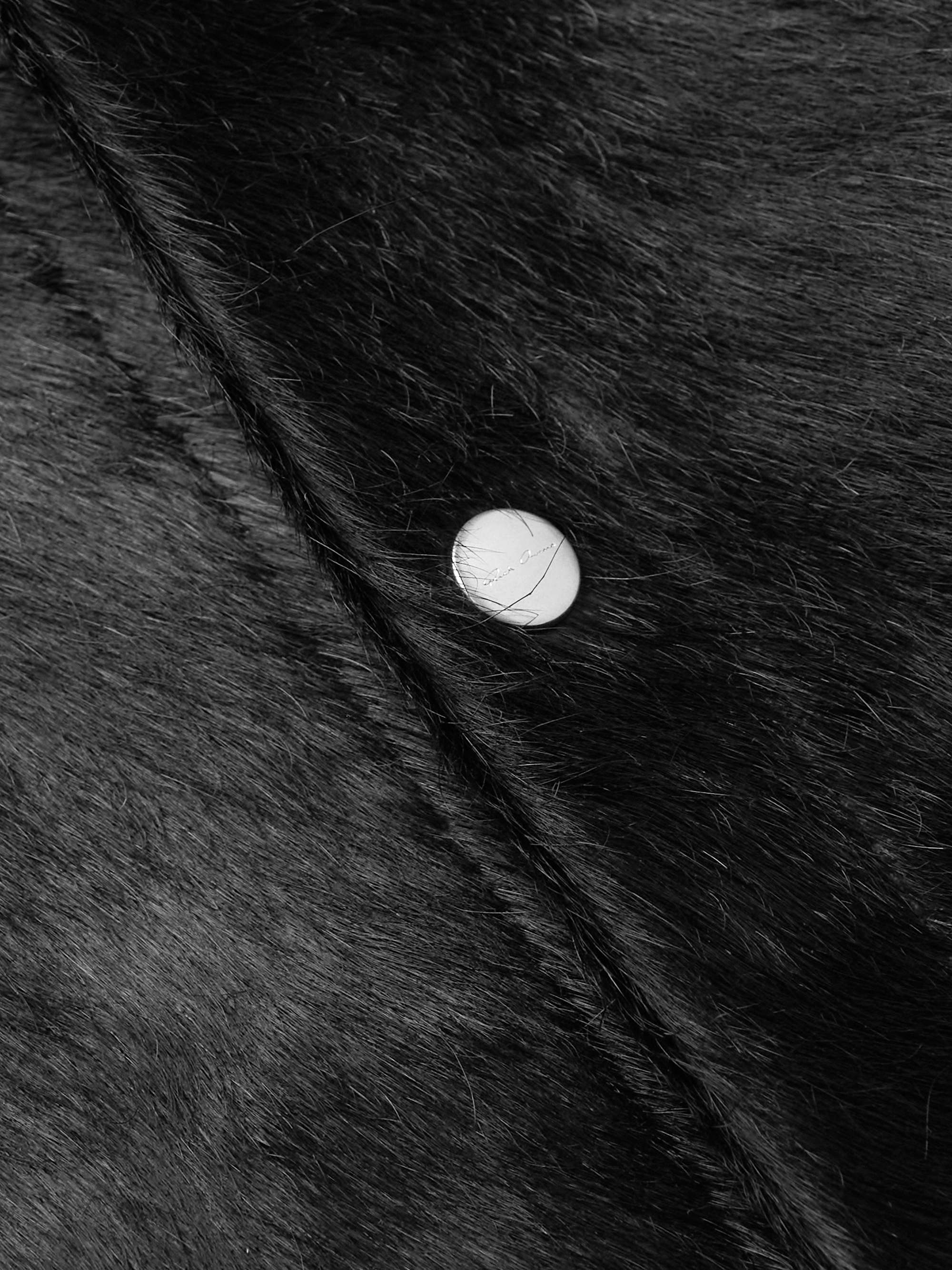 RICK OWENS Classic Collar Pony Hair Overshirt