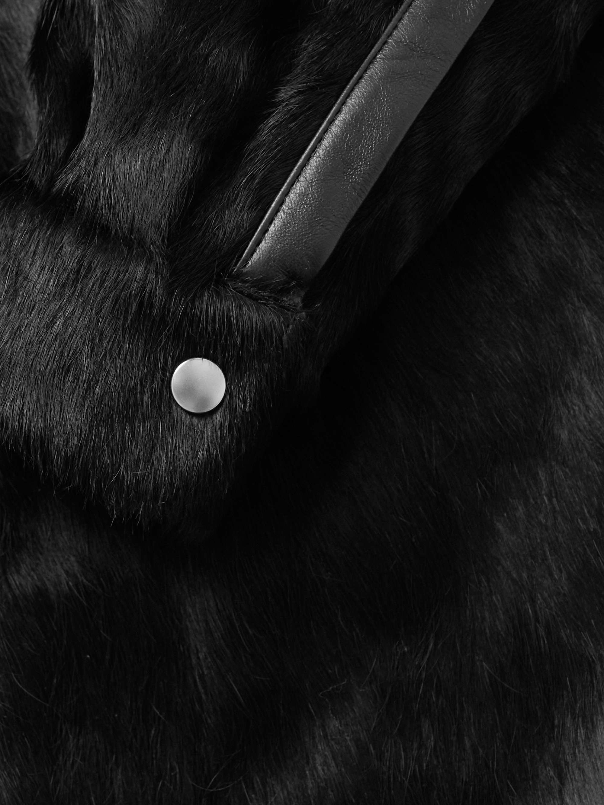 RICK OWENS Classic Collar Pony Hair Overshirt