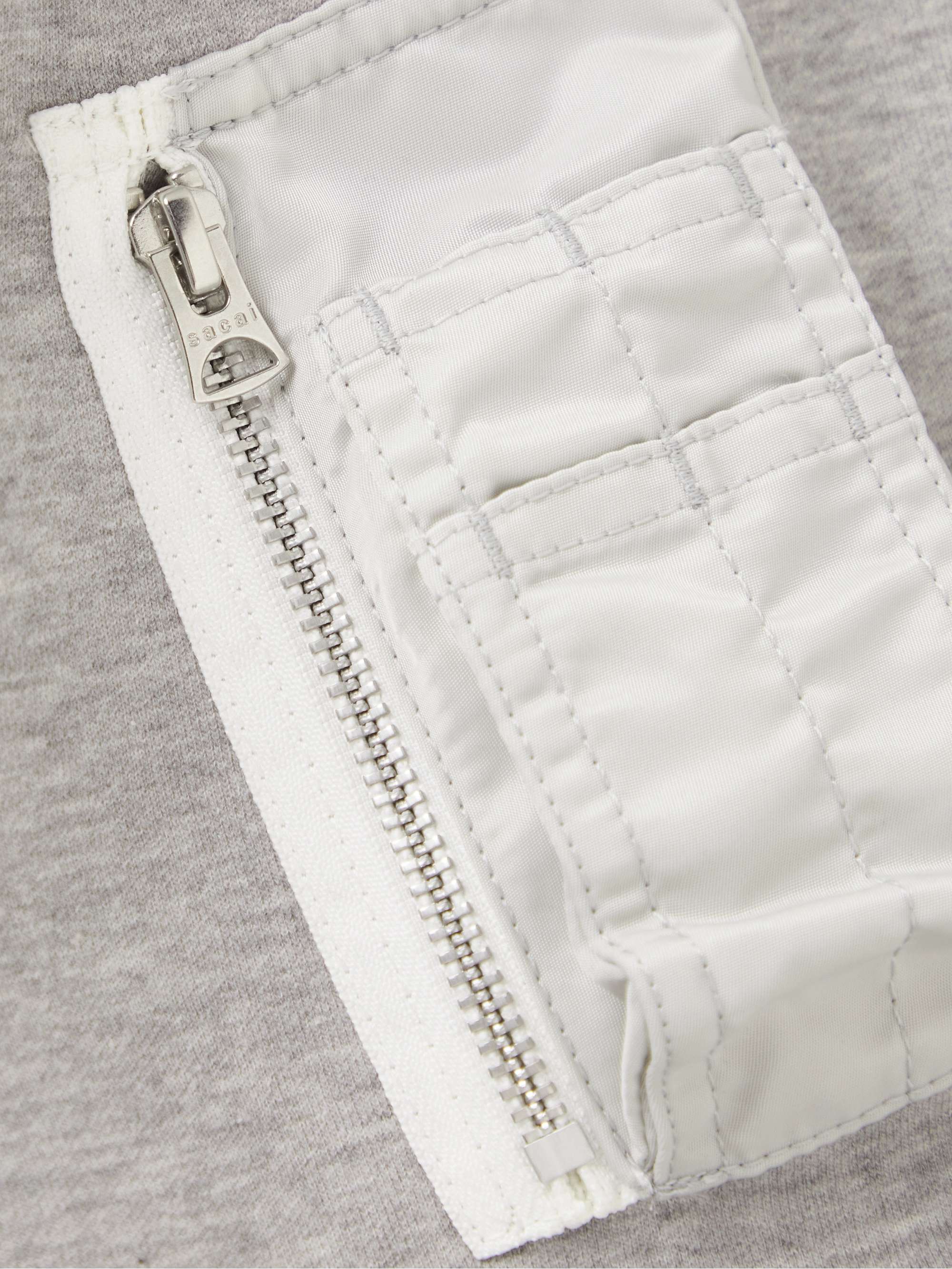 SACAI MA-1 Nylon-Trimmed Cotton-Blend Jersey Hoodie