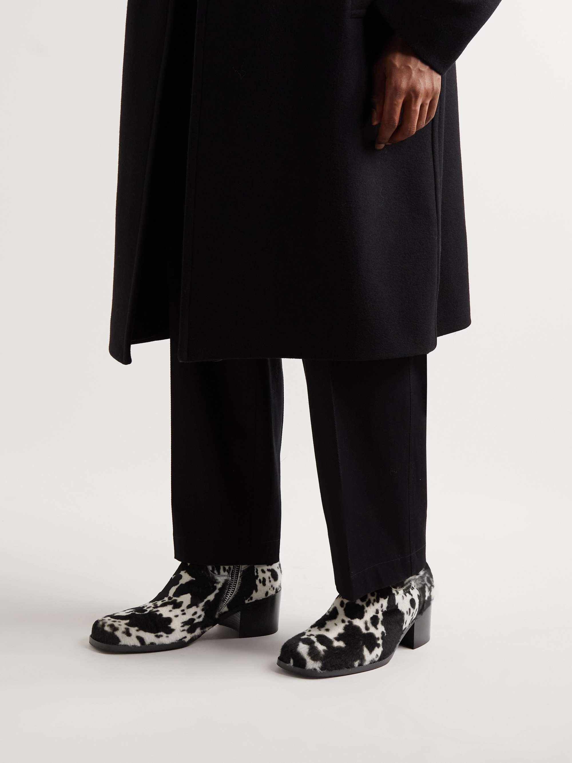 DRIES VAN NOTEN Printed Calf Hair Boots