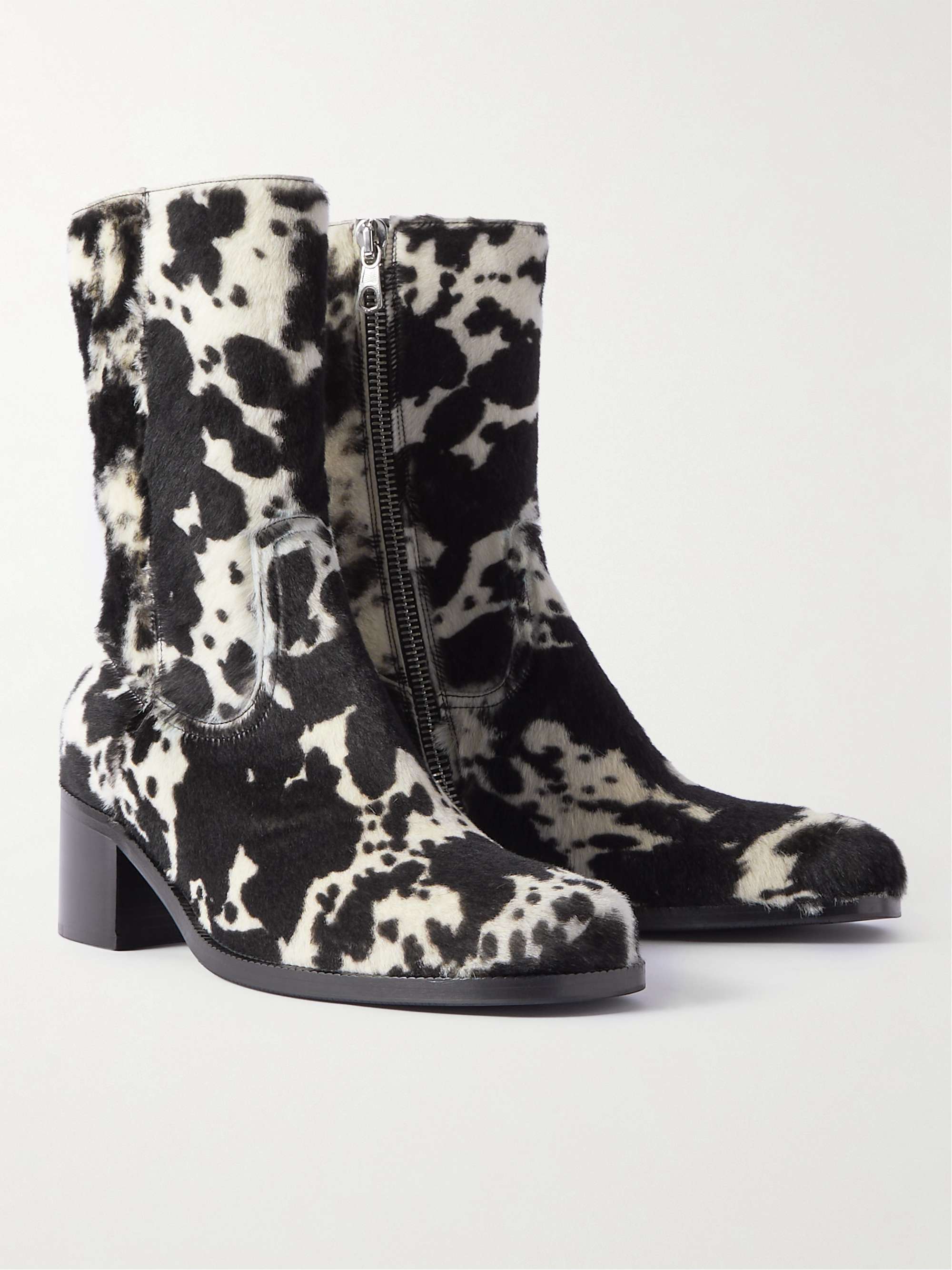 DRIES VAN NOTEN Printed Calf Hair Boots