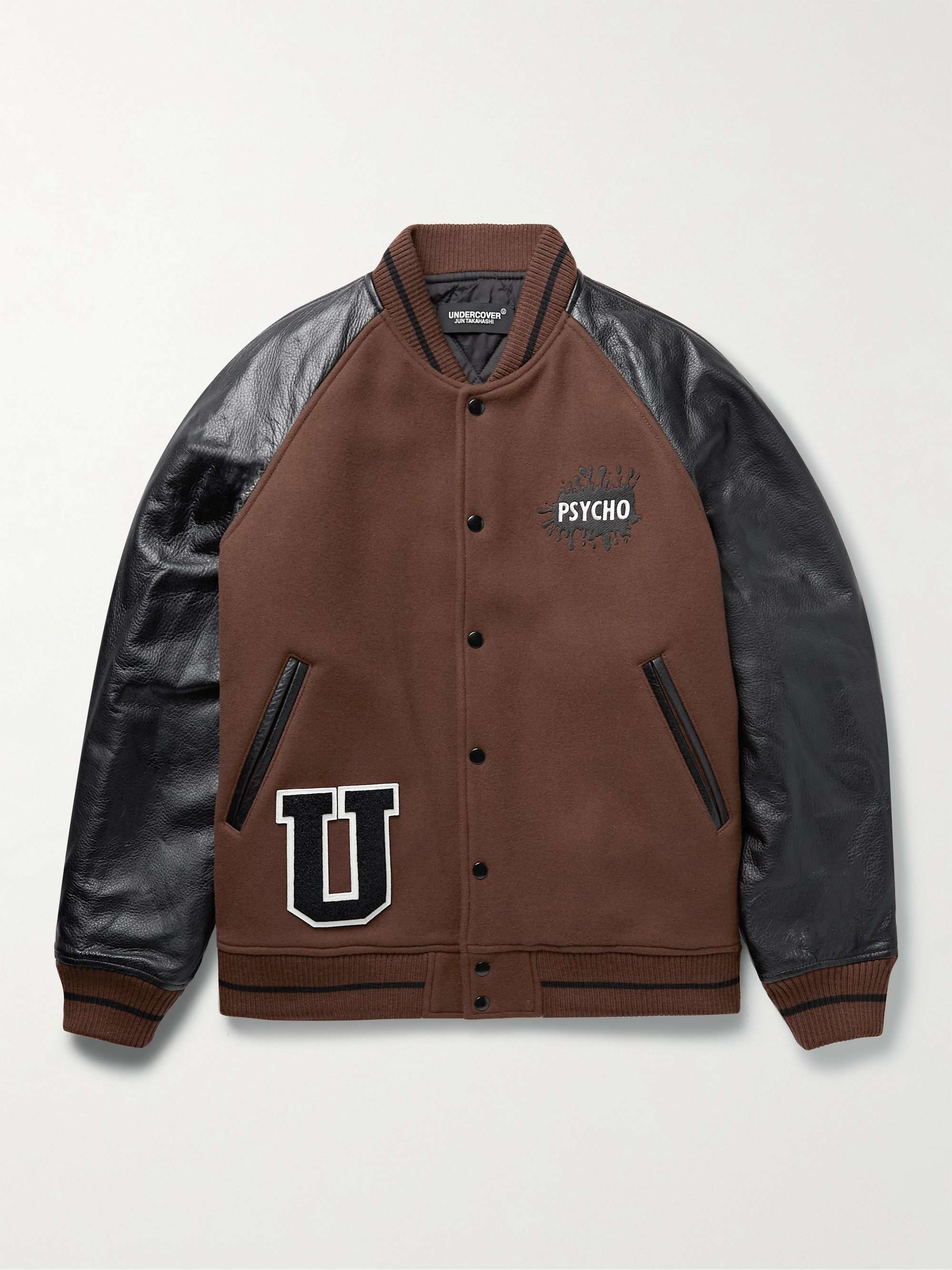 UNDERCOVER Appliquéd Wool-Blend Felt and Leather Varsity Jacket for Men ...