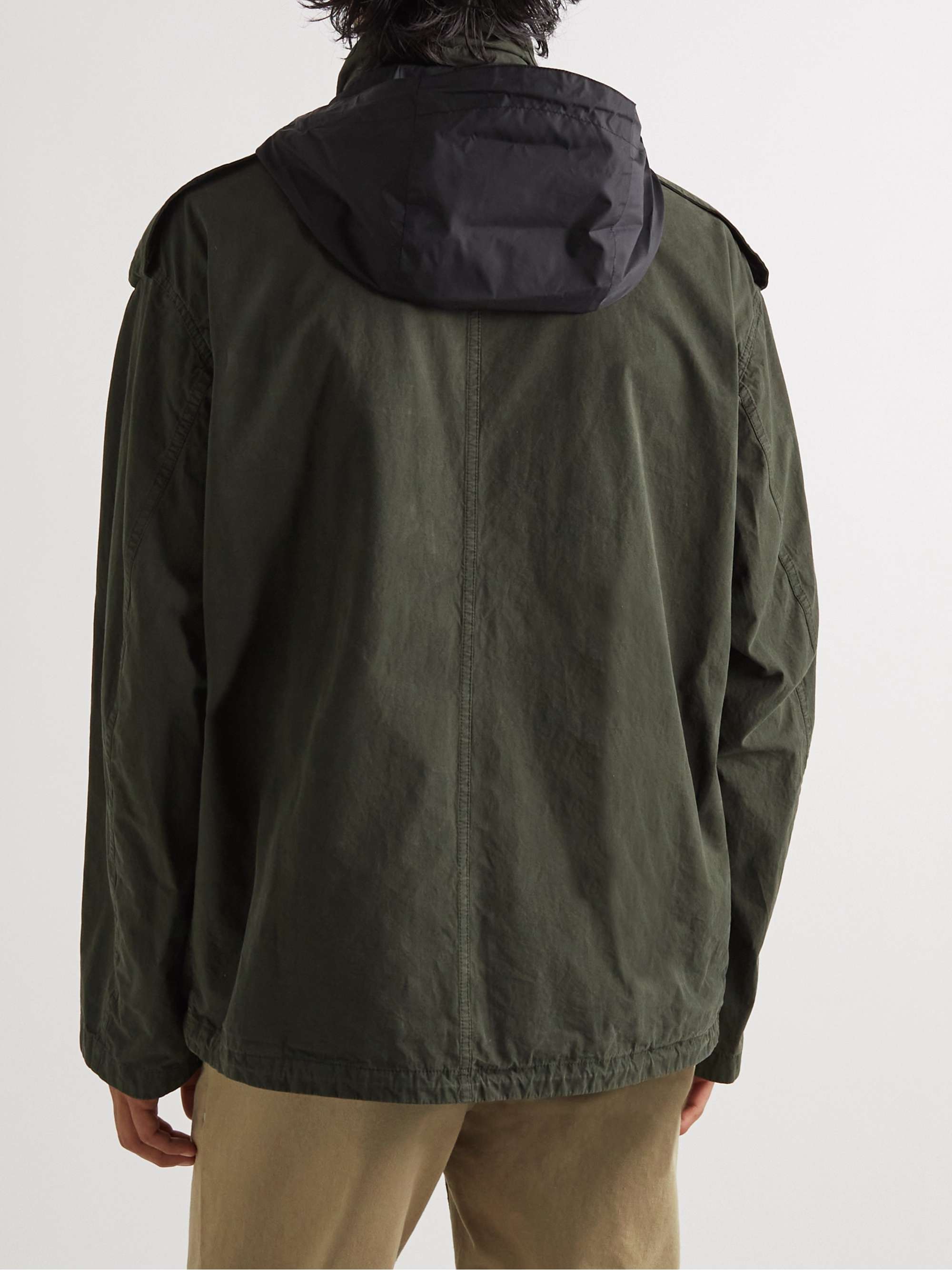 ASPESI Garment-Dyed Cotton Hooded Jacket