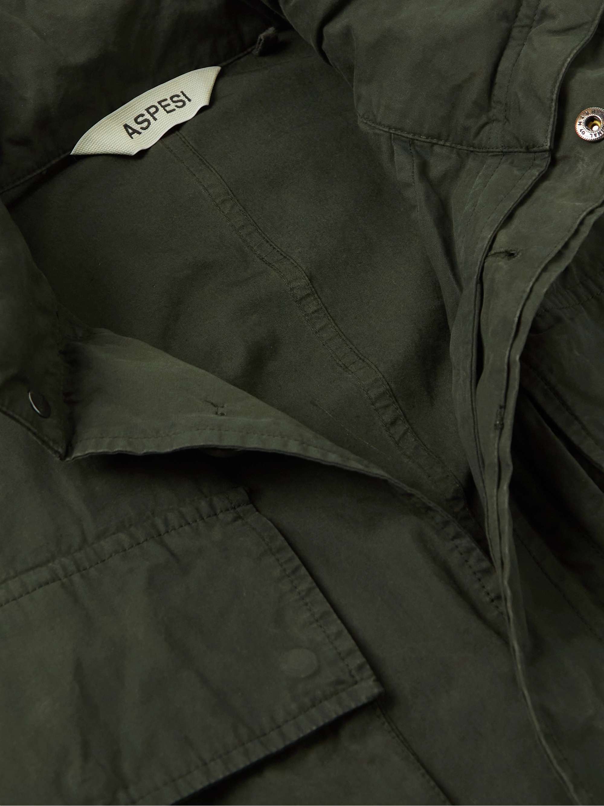 ASPESI Garment-Dyed Cotton Hooded Jacket