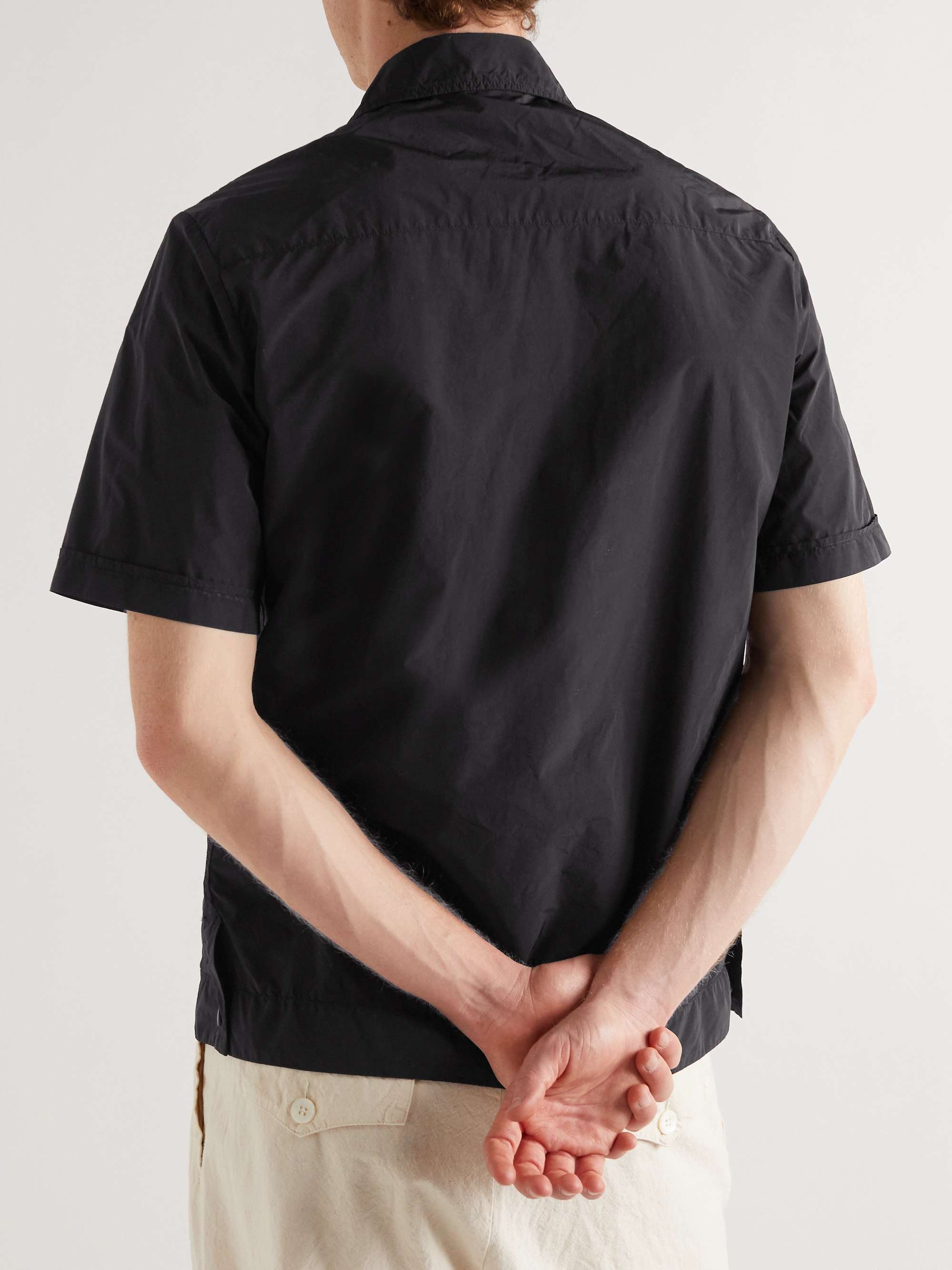 ASPESI Camp-Collar Garment-Dyed Shell Shirt