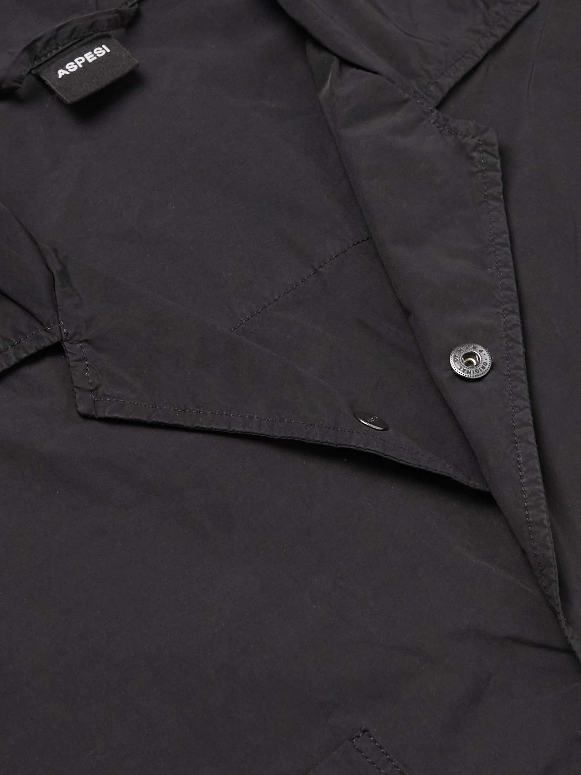 ASPESI Camp-Collar Garment-Dyed Shell Shirt