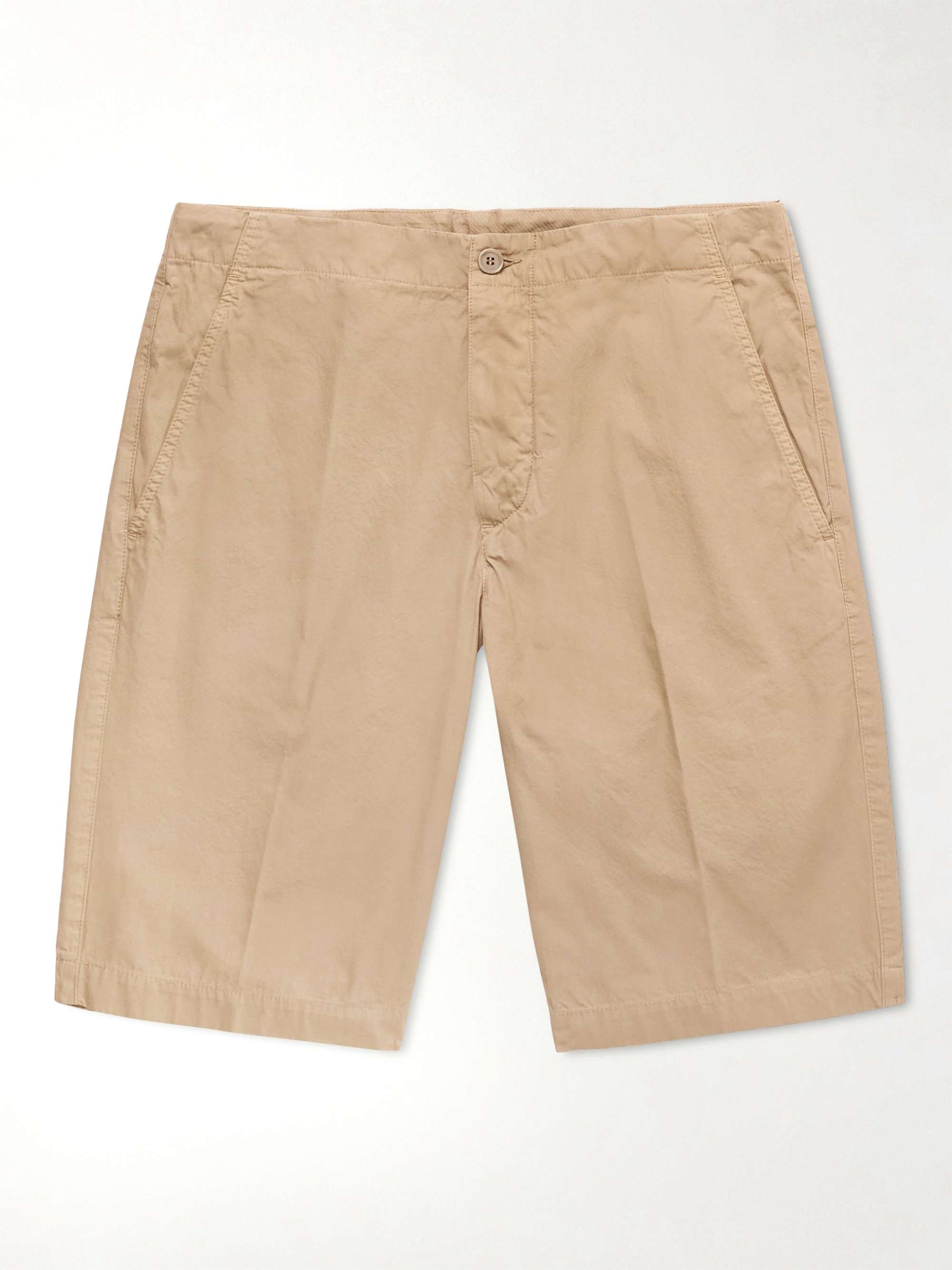 ASPESI Straight-Leg Garment-Dyed Cotton Bermuda Shorts