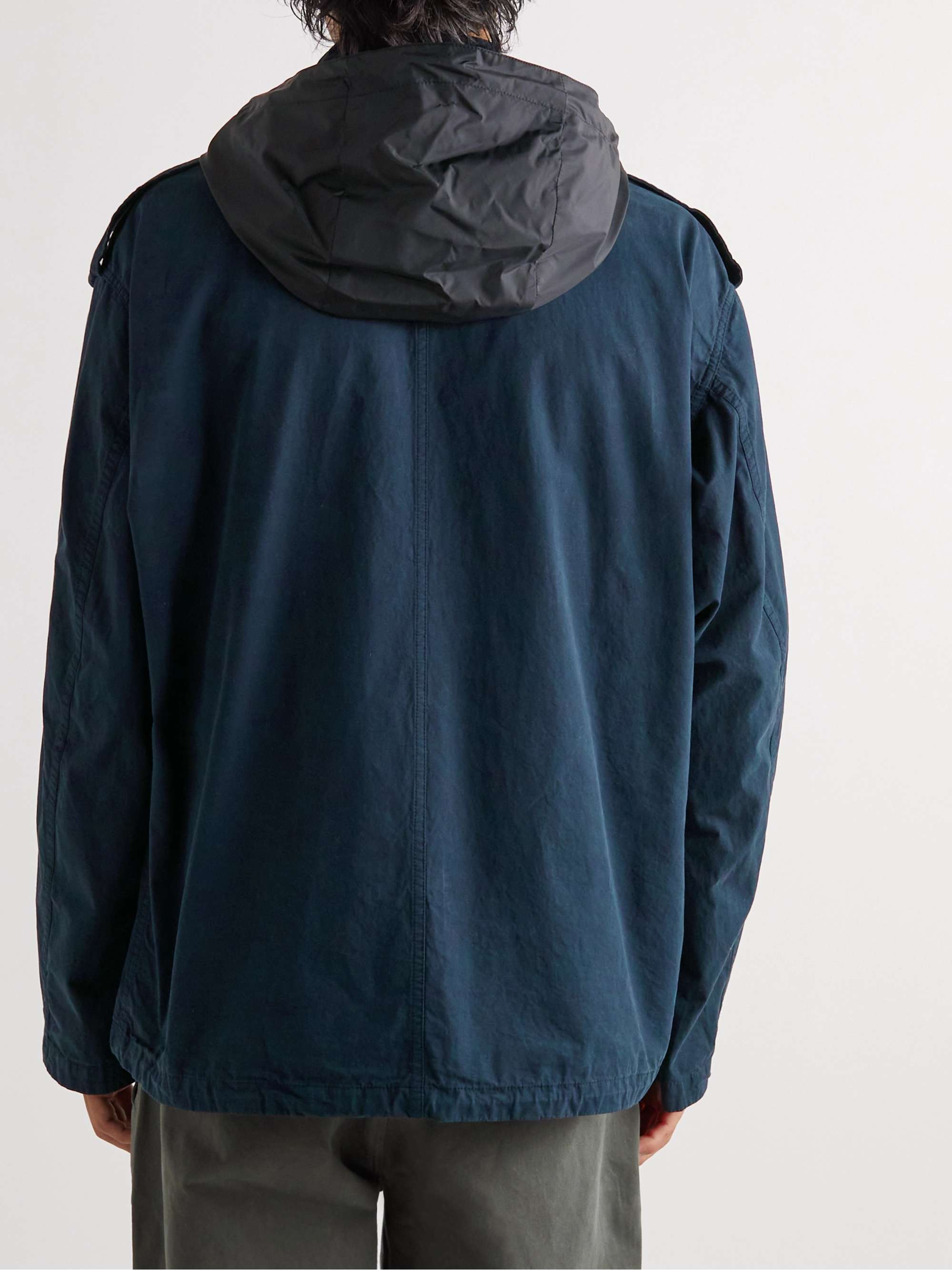 ASPESI Garment-Dyed Cotton Hooded Jacket