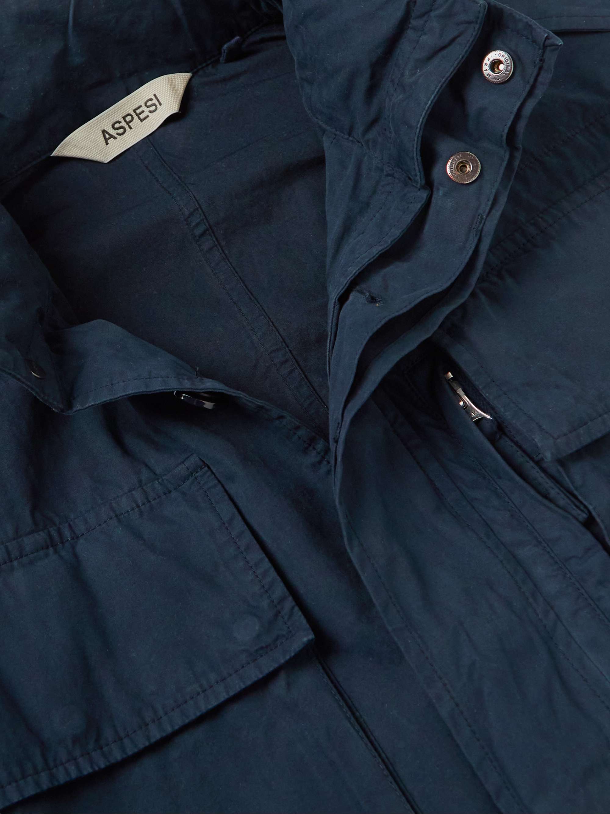 ASPESI Garment-Dyed Cotton Hooded Jacket