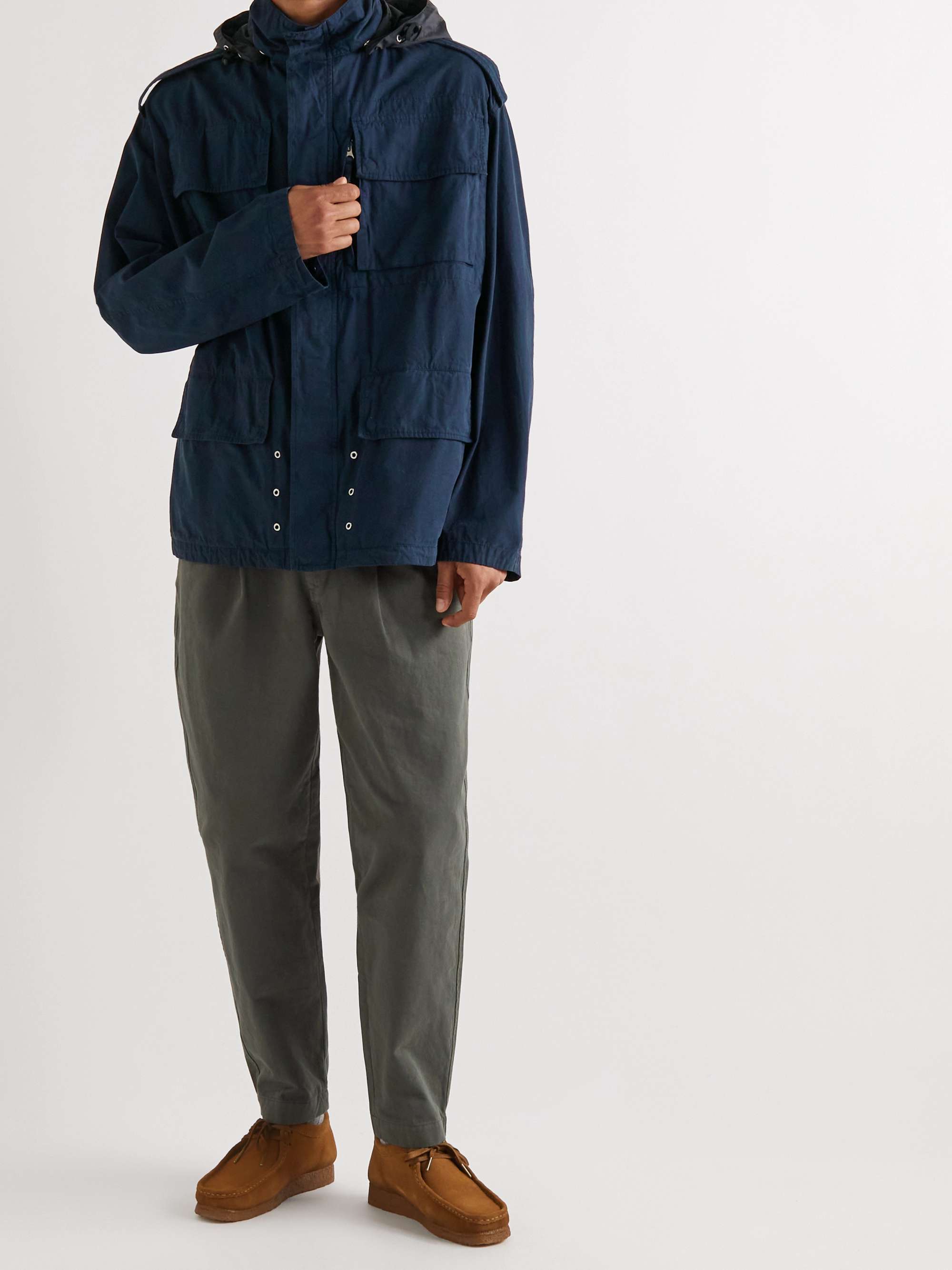 ASPESI Garment-Dyed Cotton Hooded Jacket