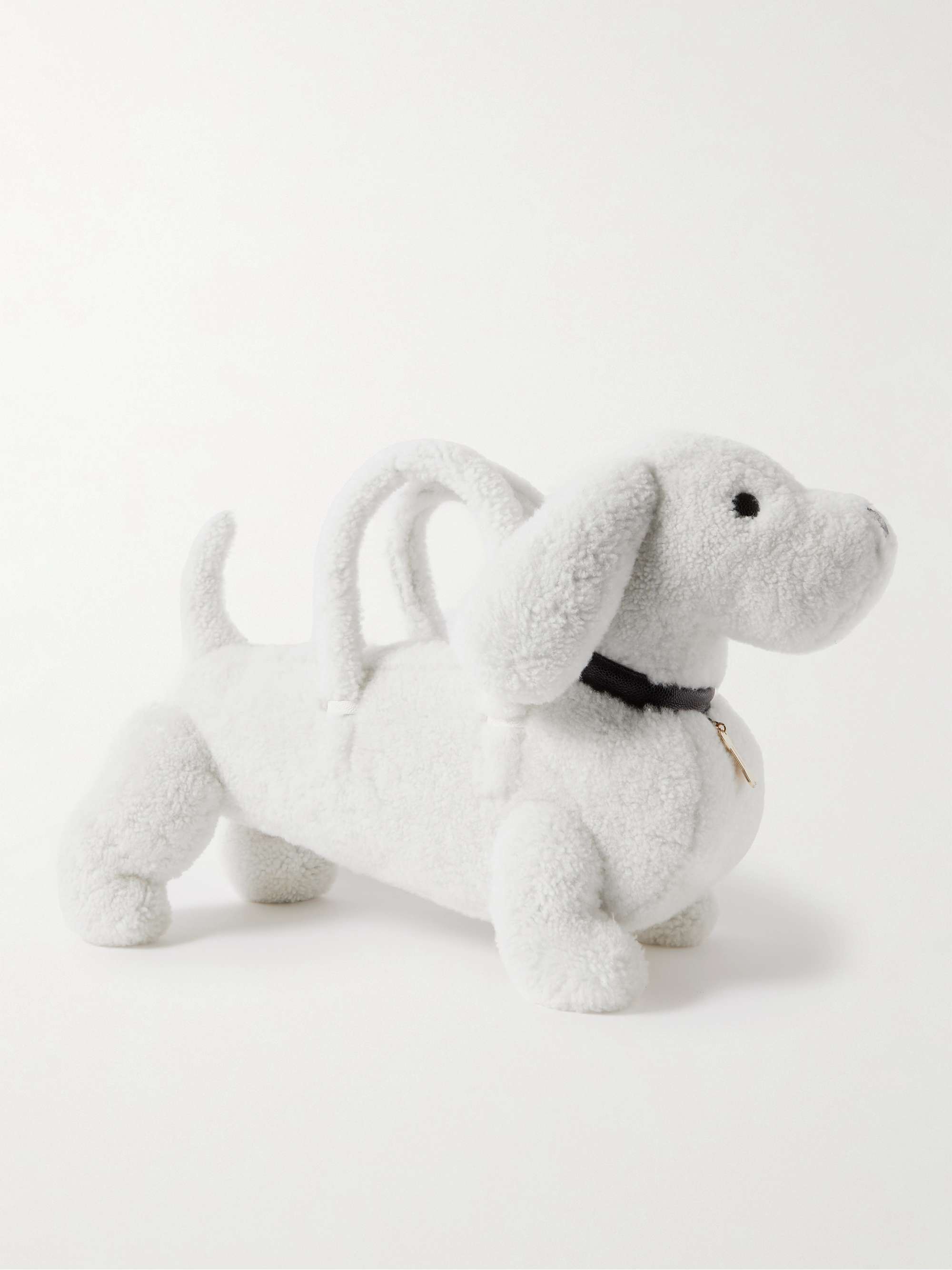 THOM BROWNE Hector Leather-Trimmed Wool-Felt Pouch