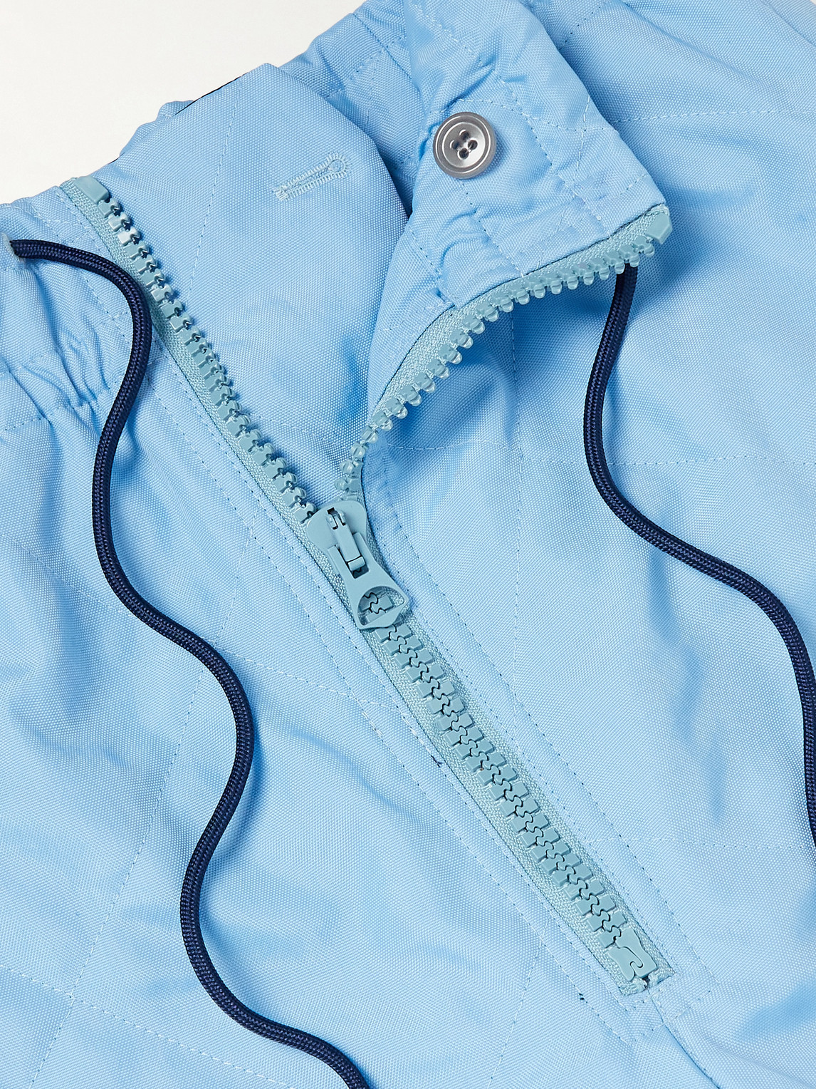  Dries Van Noten - Straight-leg Quilted Padded Shell Drawstring Cargo Trousers - Men - Blue - M 