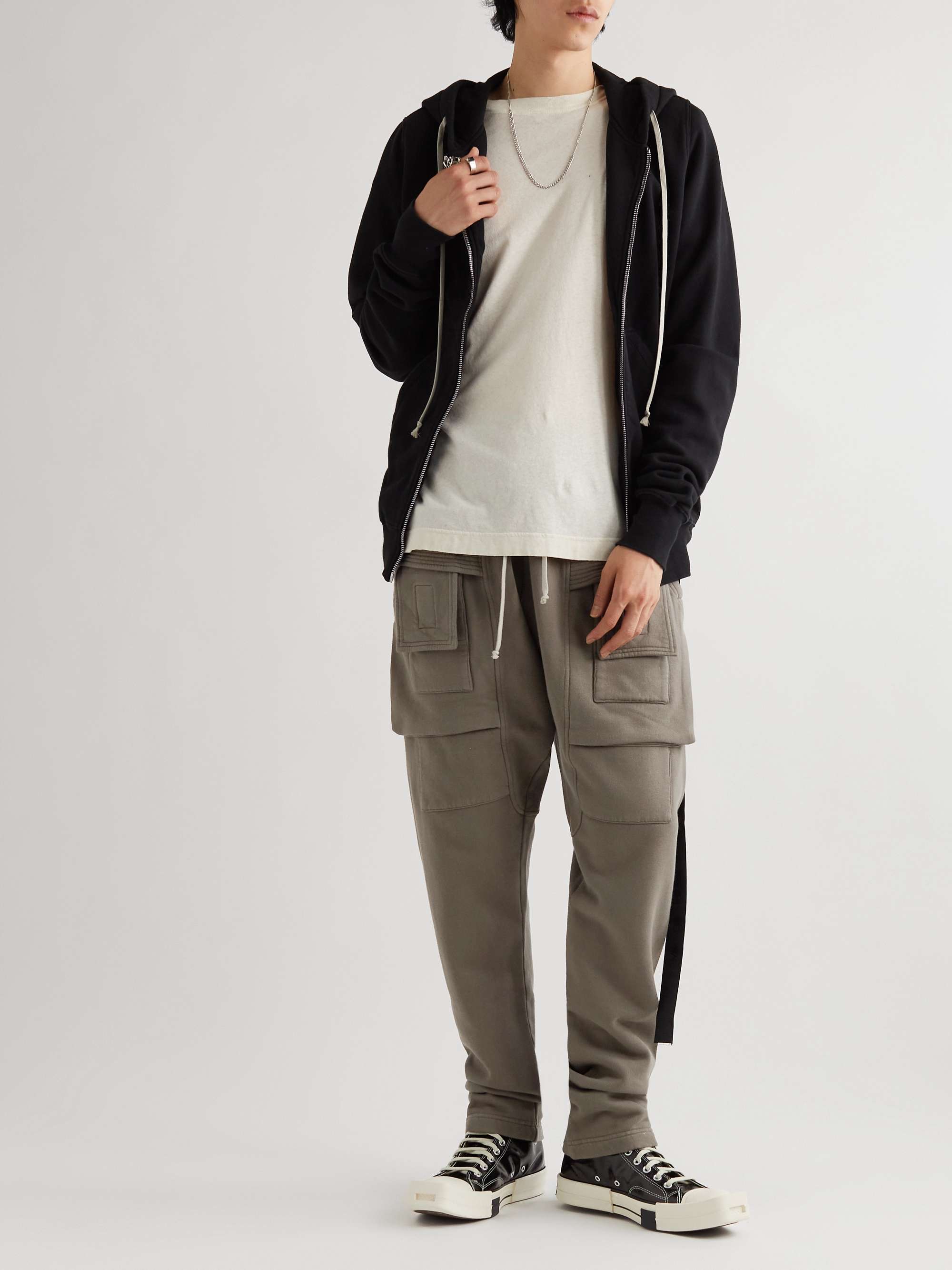 DRKSHDW BY RICK OWENS Creatch Tapered Cotton-Jersey Cargo Drawstring  Trousers MR PORTER