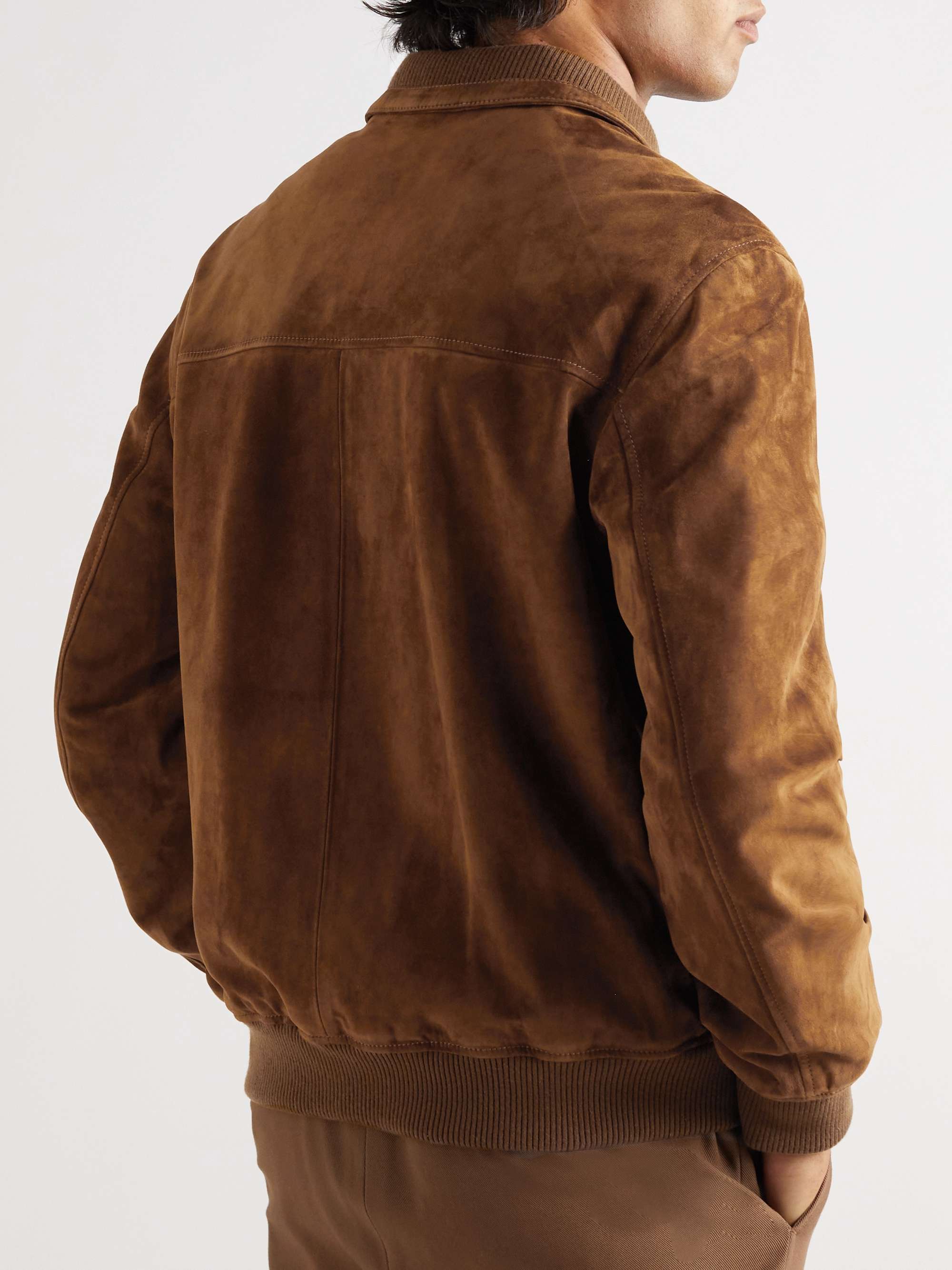 LORO PIANA Kent Suede Bomber Jacket