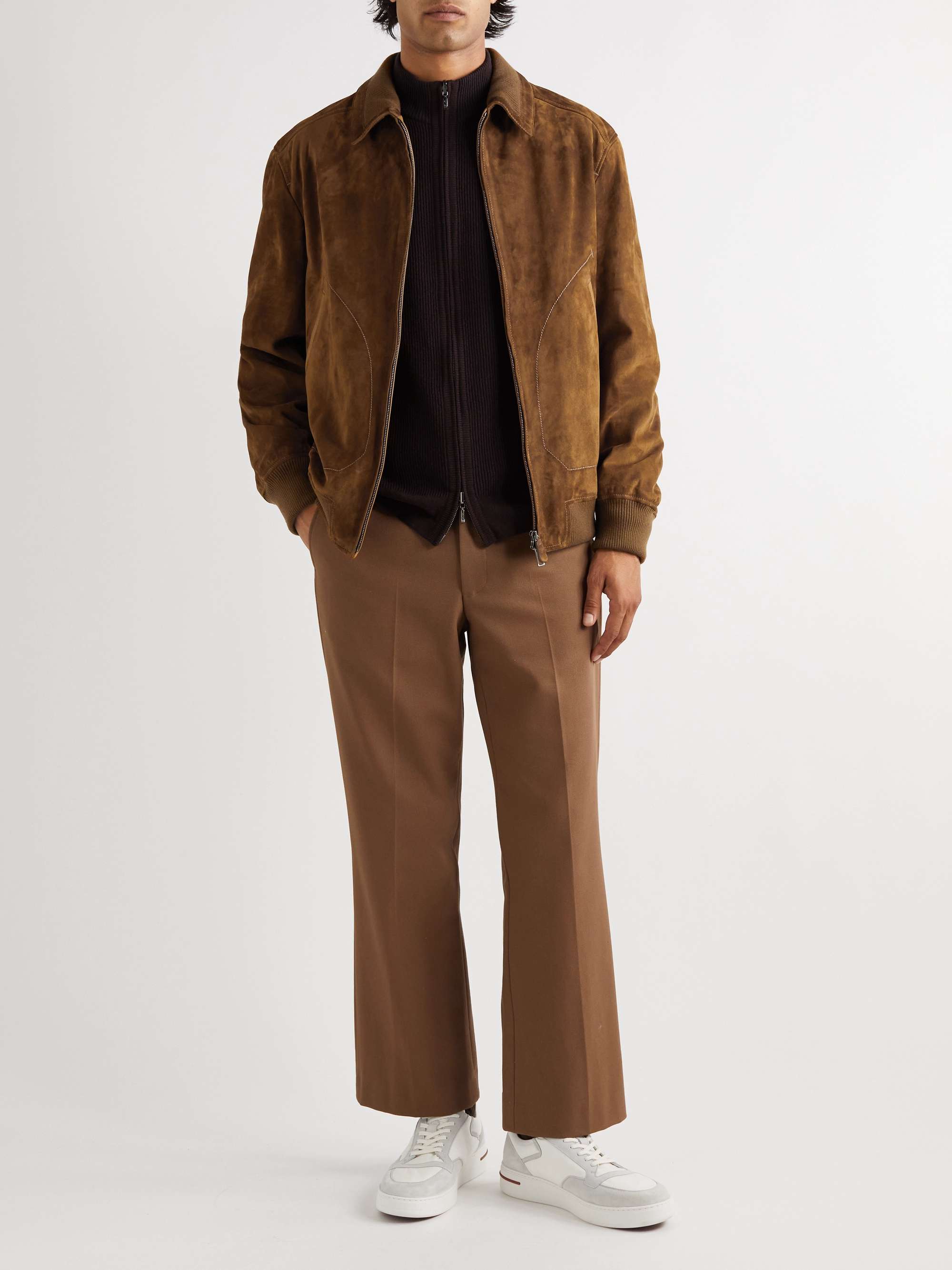 LORO PIANA Kent Suede Bomber Jacket