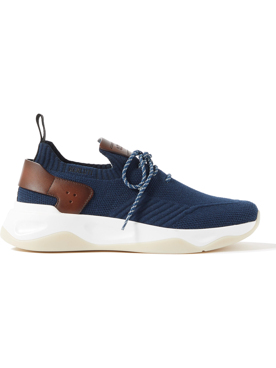 Shadow Venezia Leather-Trimmed Stretch-Knit Sneakers