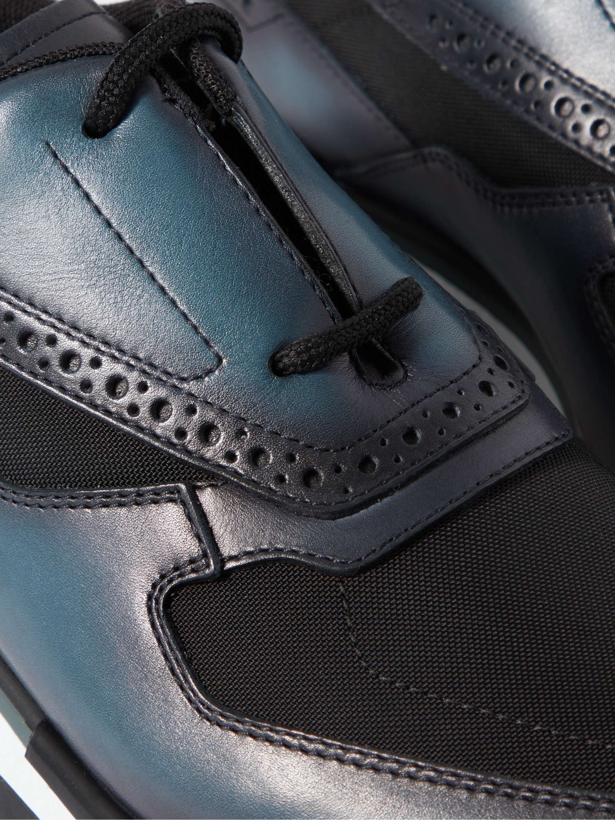 BERLUTI Fast Track Venezia Leather and Shell Sneakers