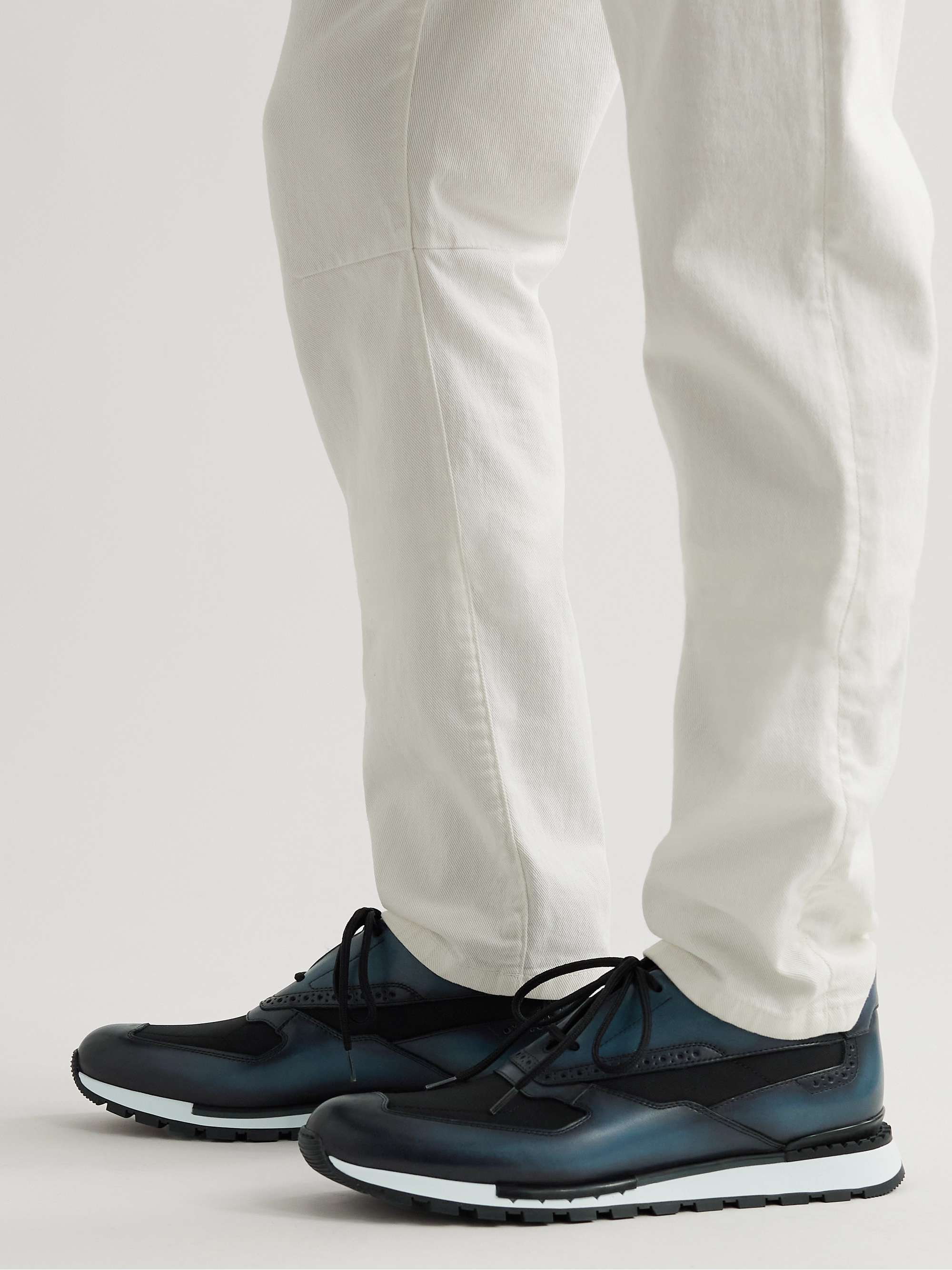 BERLUTI Fast Track Venezia Leather and Shell Sneakers