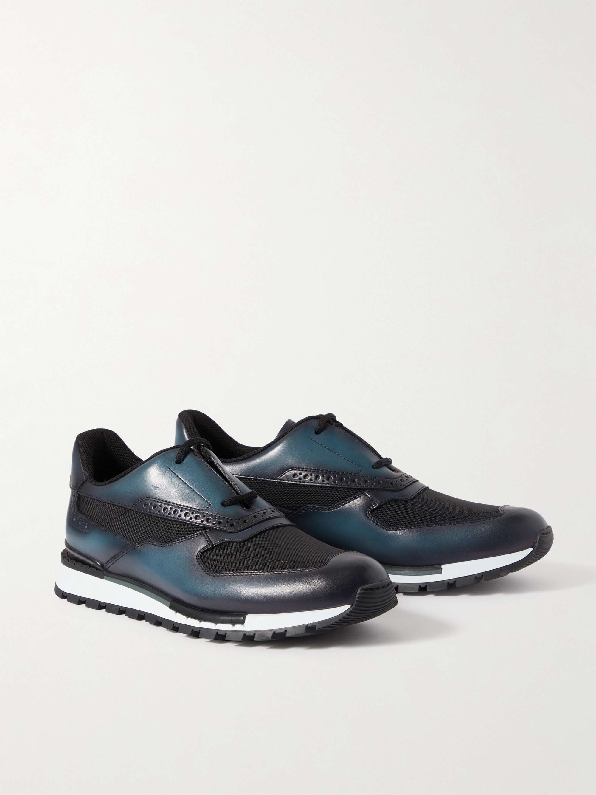 BERLUTI Fast Track Venezia Leather and Shell Sneakers