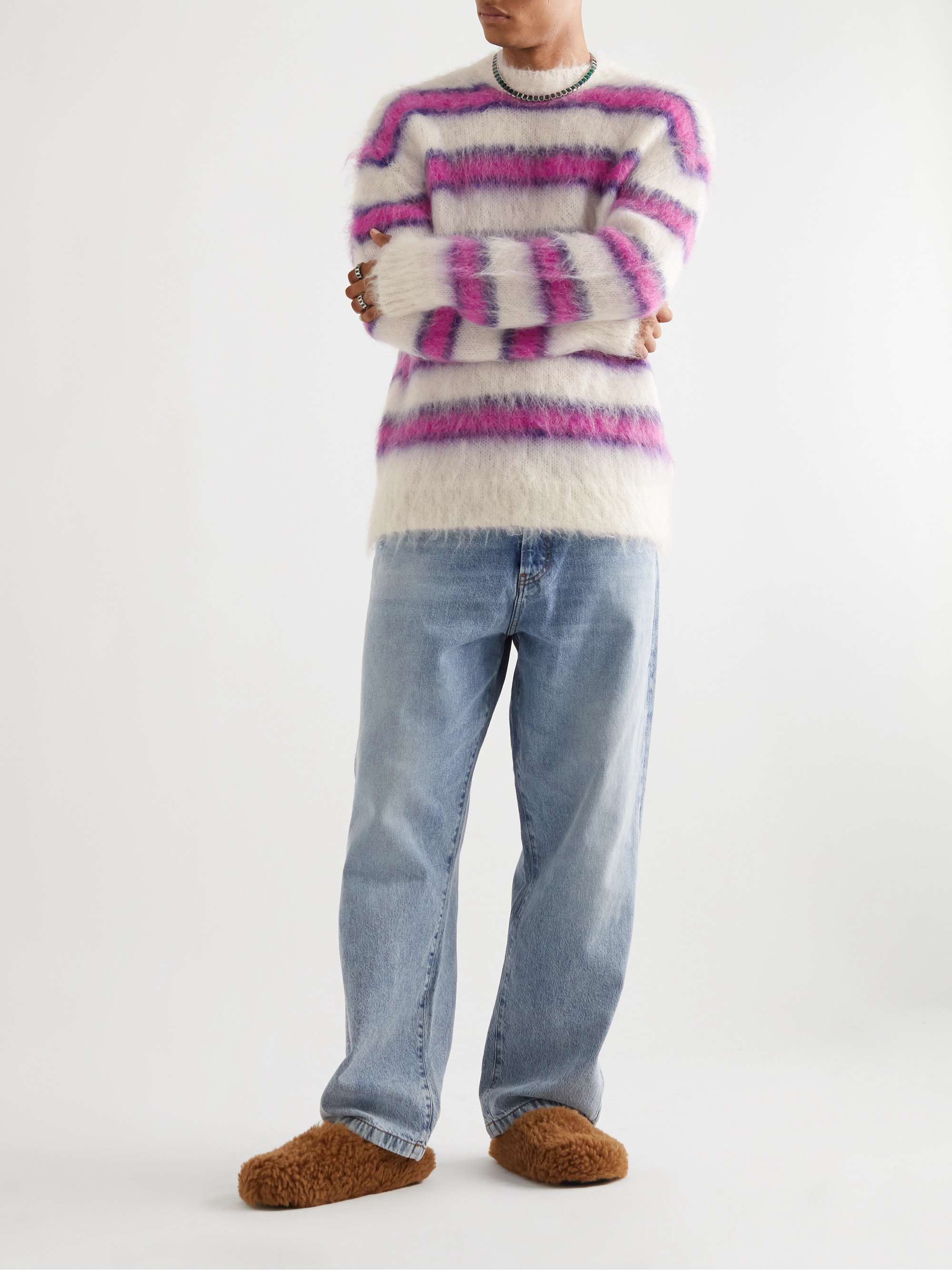 Marni Mens Mohair Sweater 'Turquoise' ROOTED