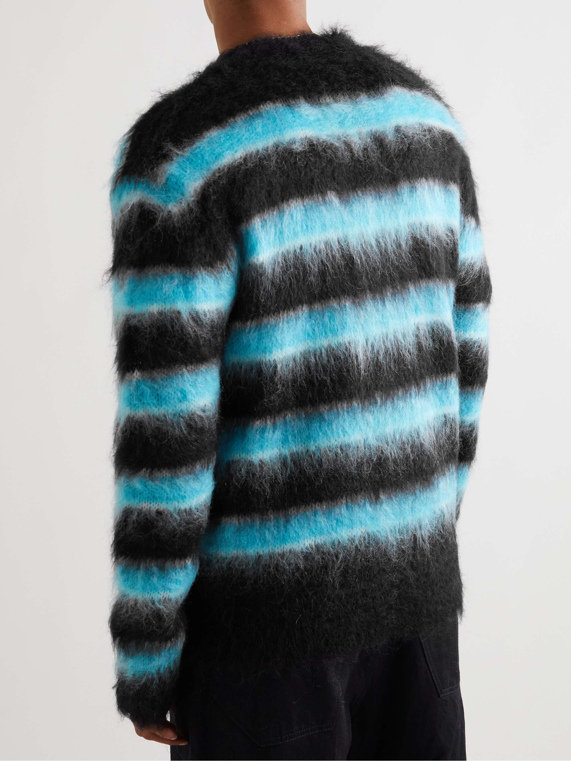 MARNI Striped Mohair-Blend Cardigan