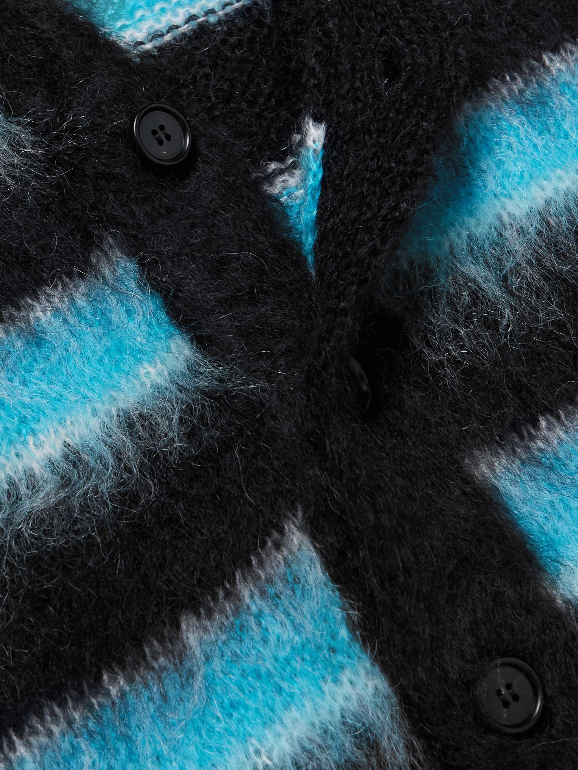 MARNI Striped Mohair-Blend Cardigan