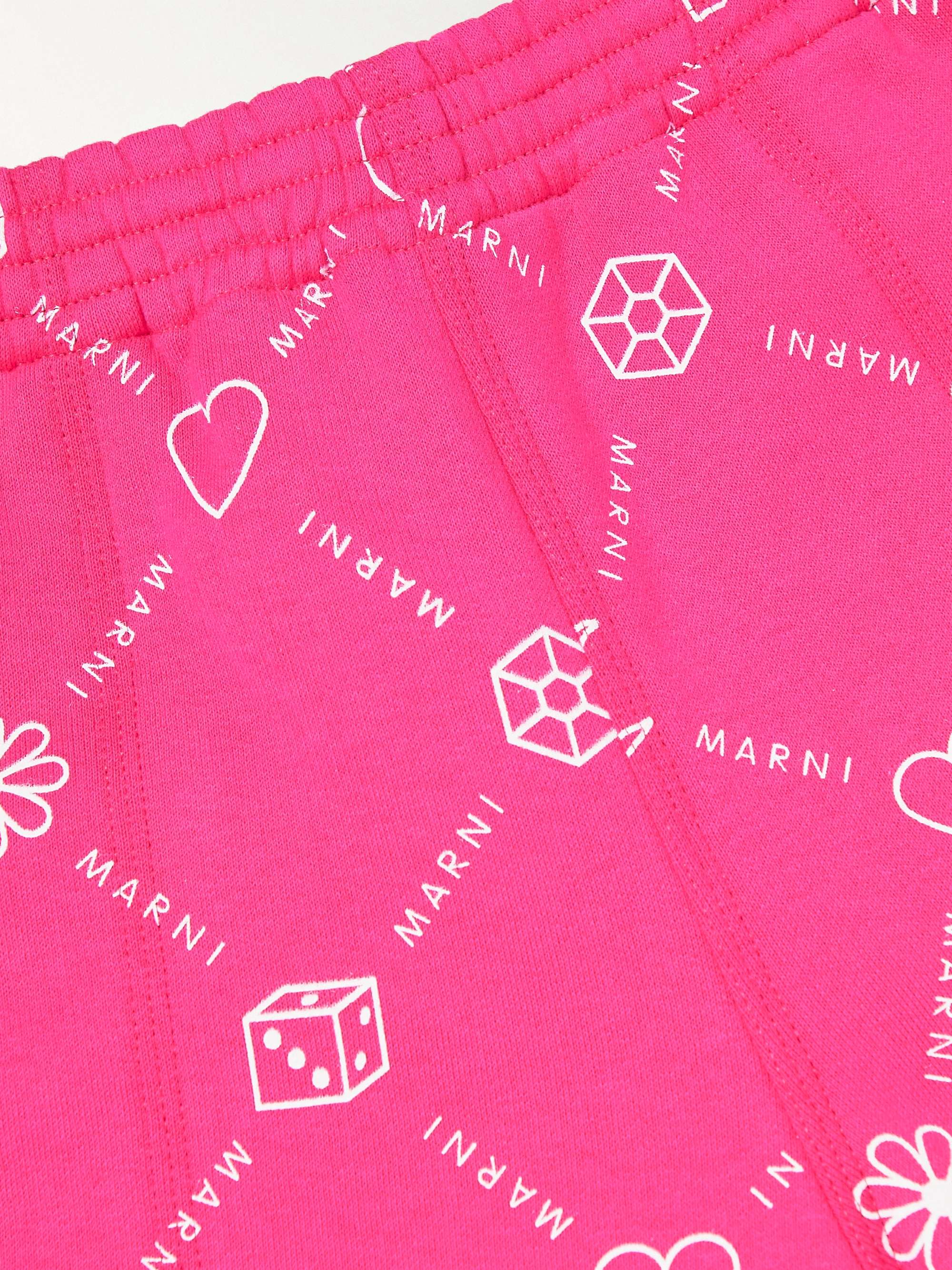 MARNI Straight-Leg Logo-Print Cotton-Jersey Shorts