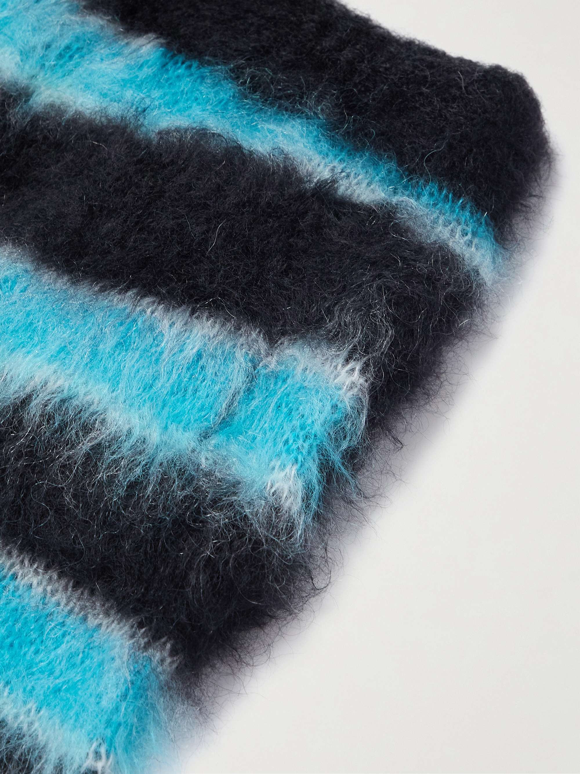 MARNI Straight-Leg Striped Mohair-Blend Drawstring Trousers