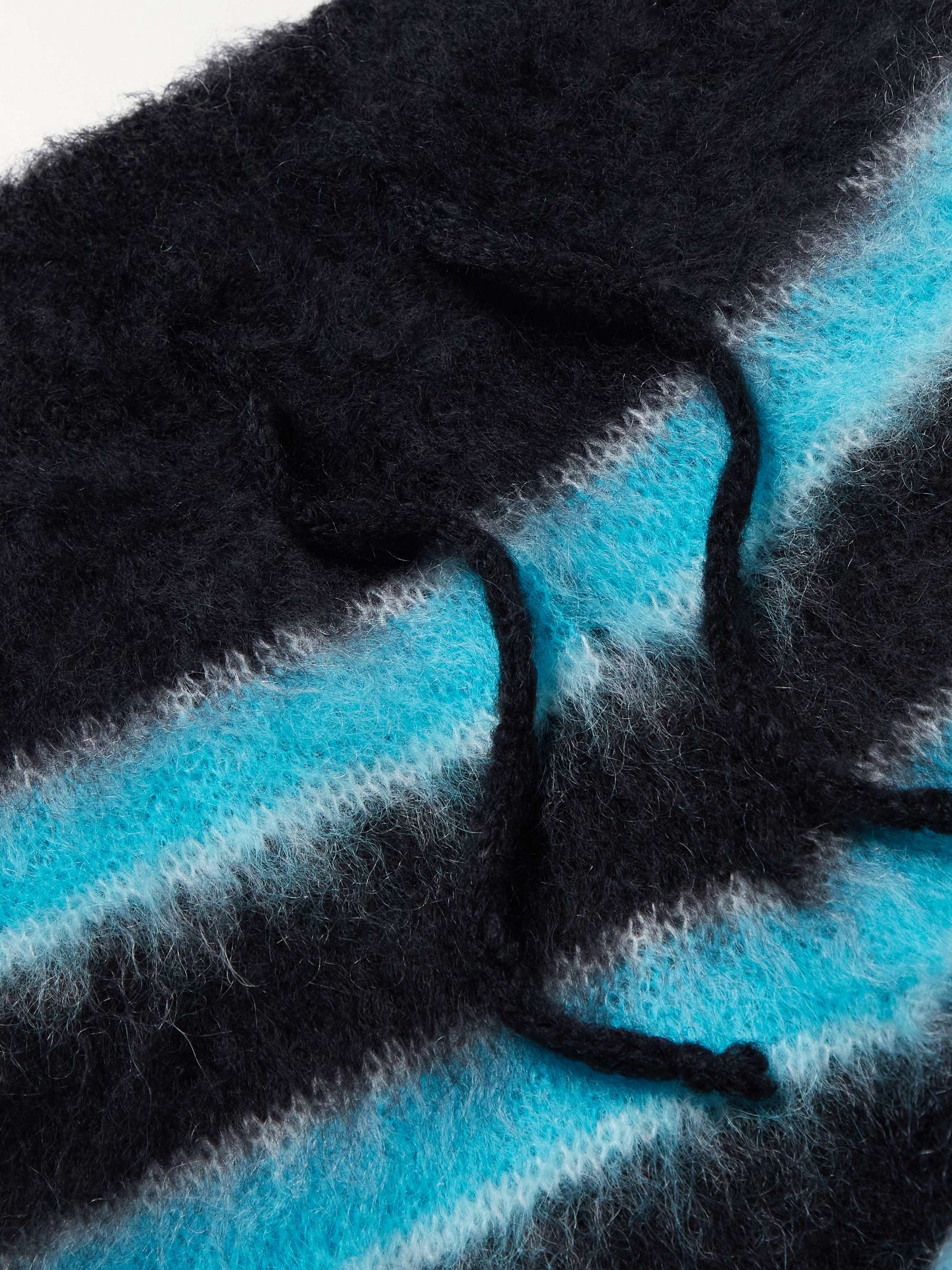 MARNI Straight-Leg Striped Mohair-Blend Drawstring Trousers